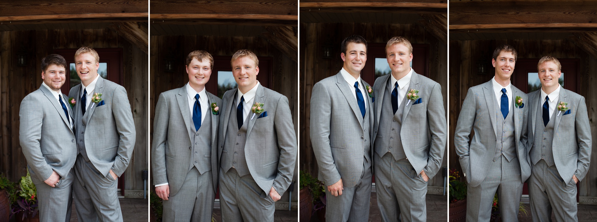 Ben and Lachelle's classy blush pink and navy blue outdoor summer wedding