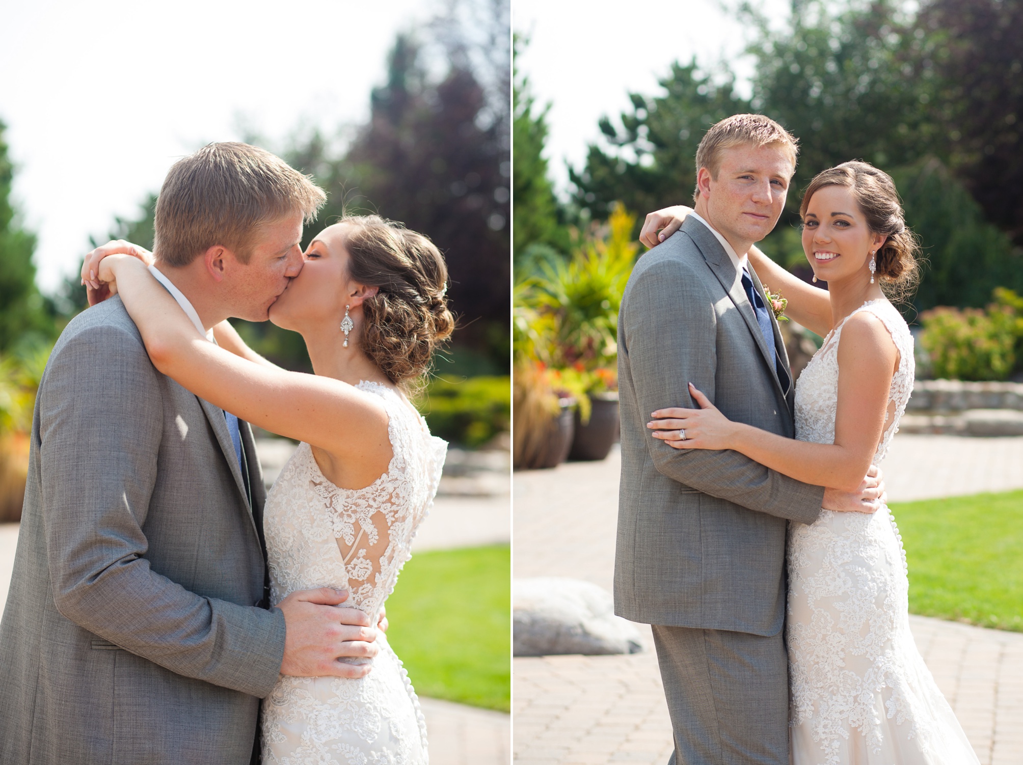 Ben and Lachelle's classy blush pink and navy blue outdoor summer wedding
