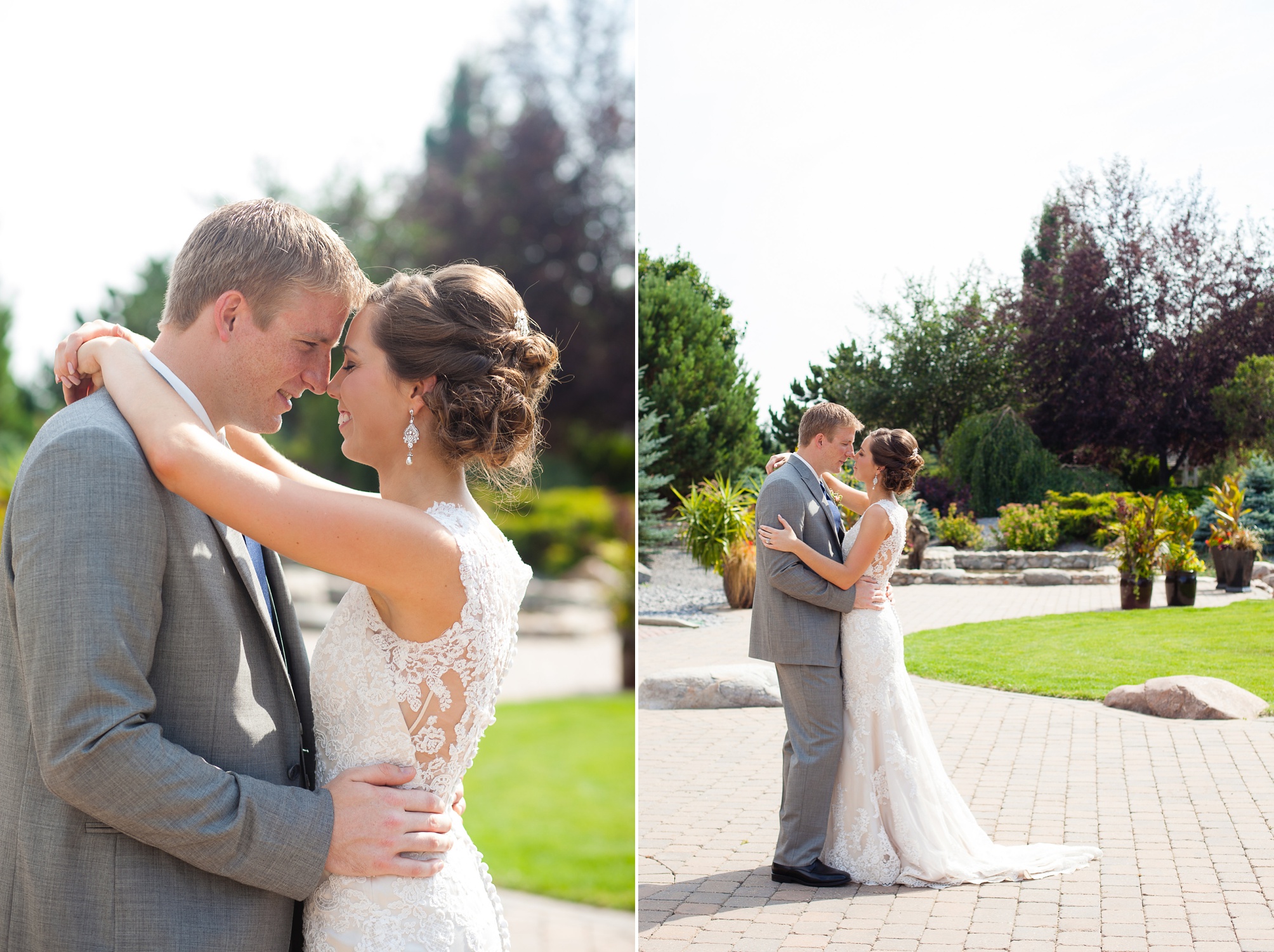 Ben and Lachelle's classy blush pink and navy blue outdoor summer wedding