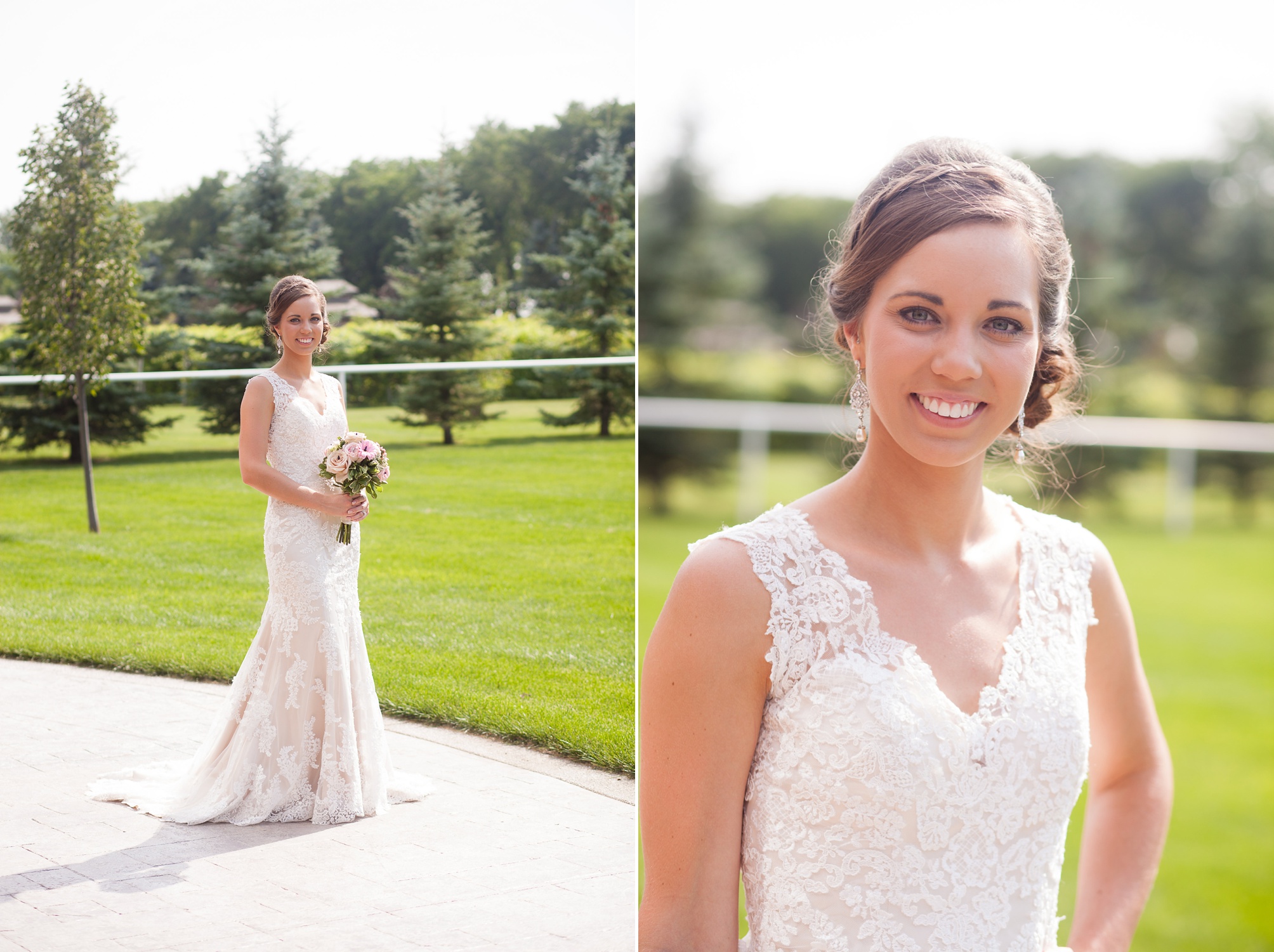 Ben and Lachelle's classy blush pink and navy blue outdoor summer wedding