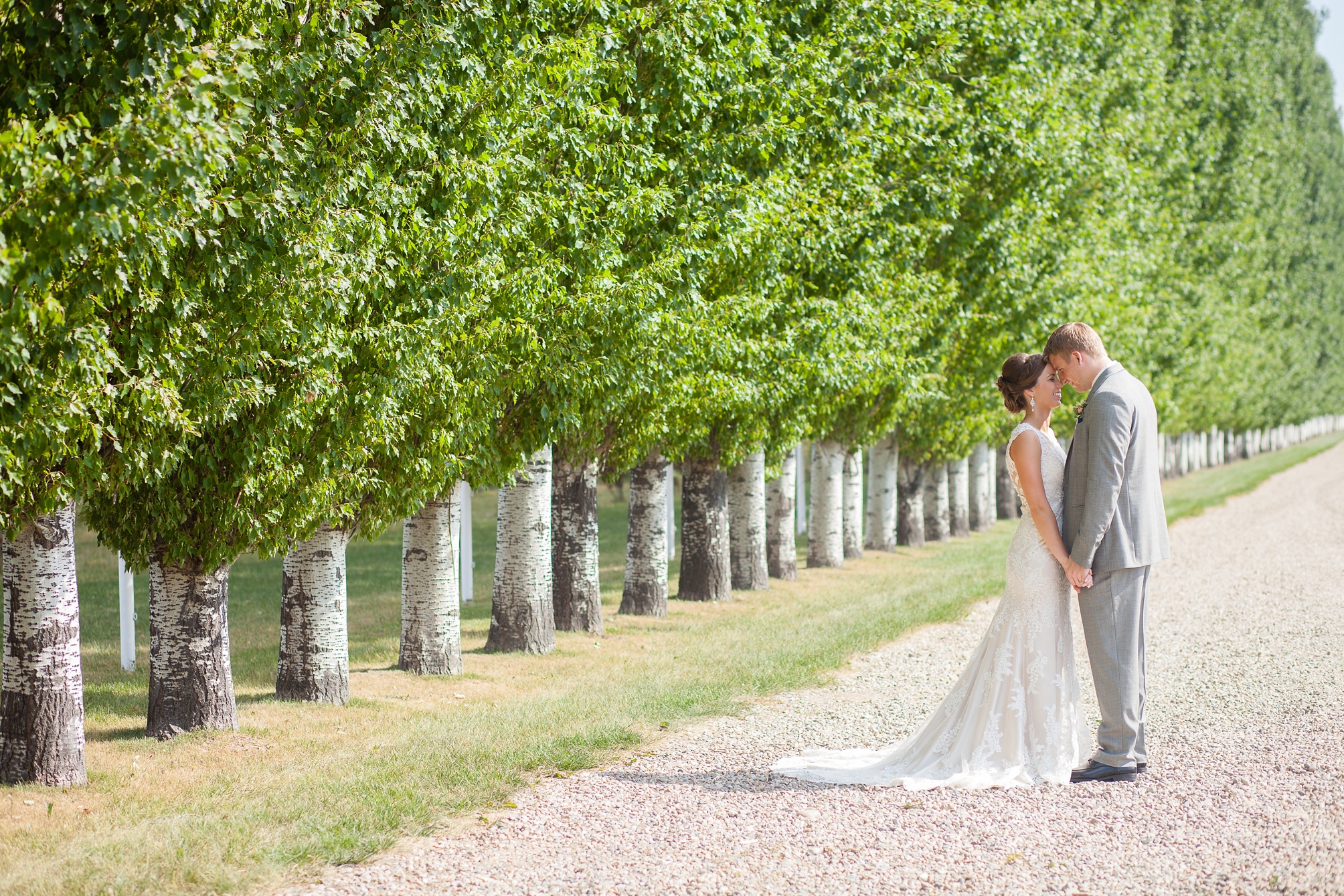 Ben and Lachelle's classy blush pink and navy blue outdoor summer wedding at Valhalla in Taber