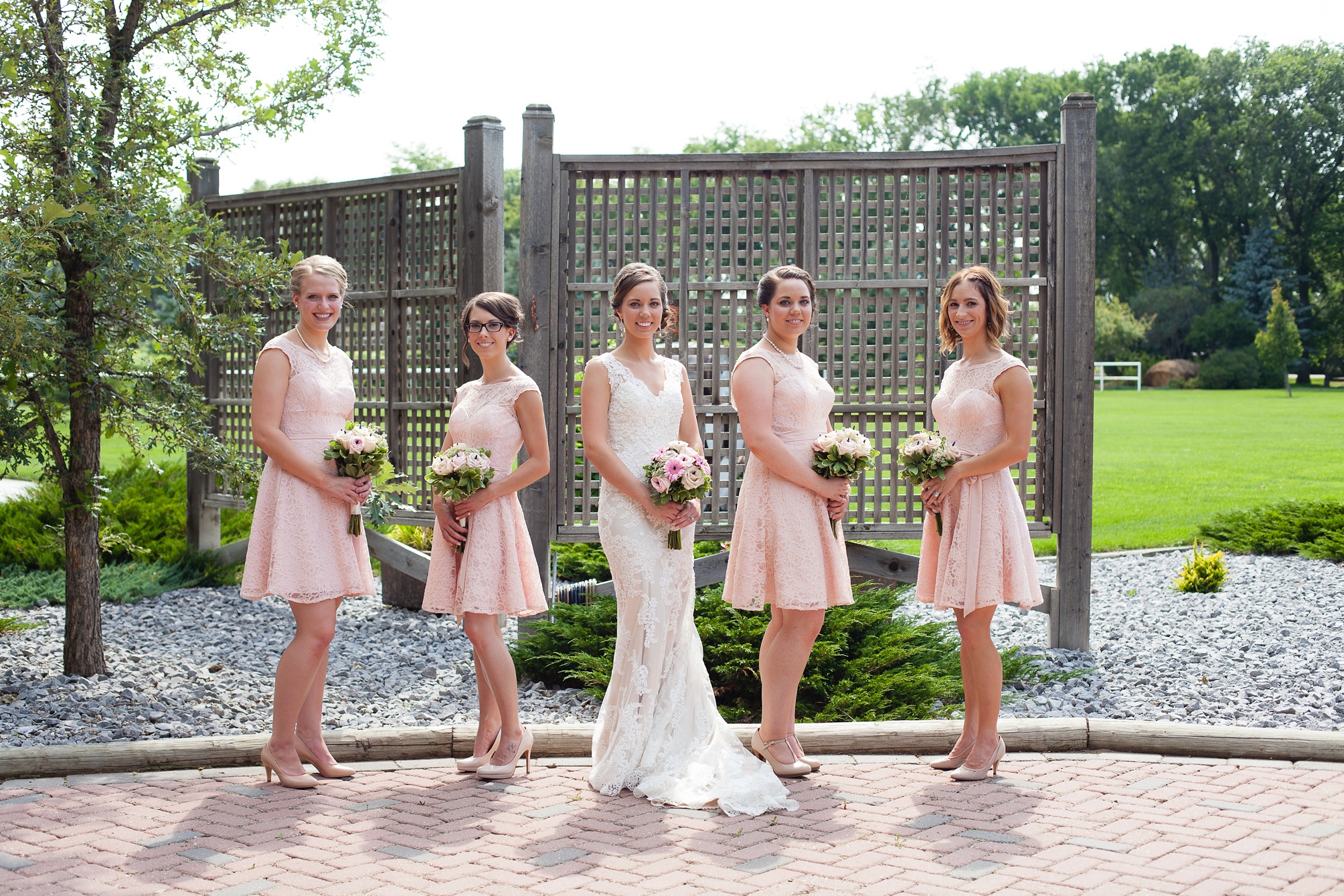 Ben and Lachelle's classy blush pink and navy blue outdoor summer wedding