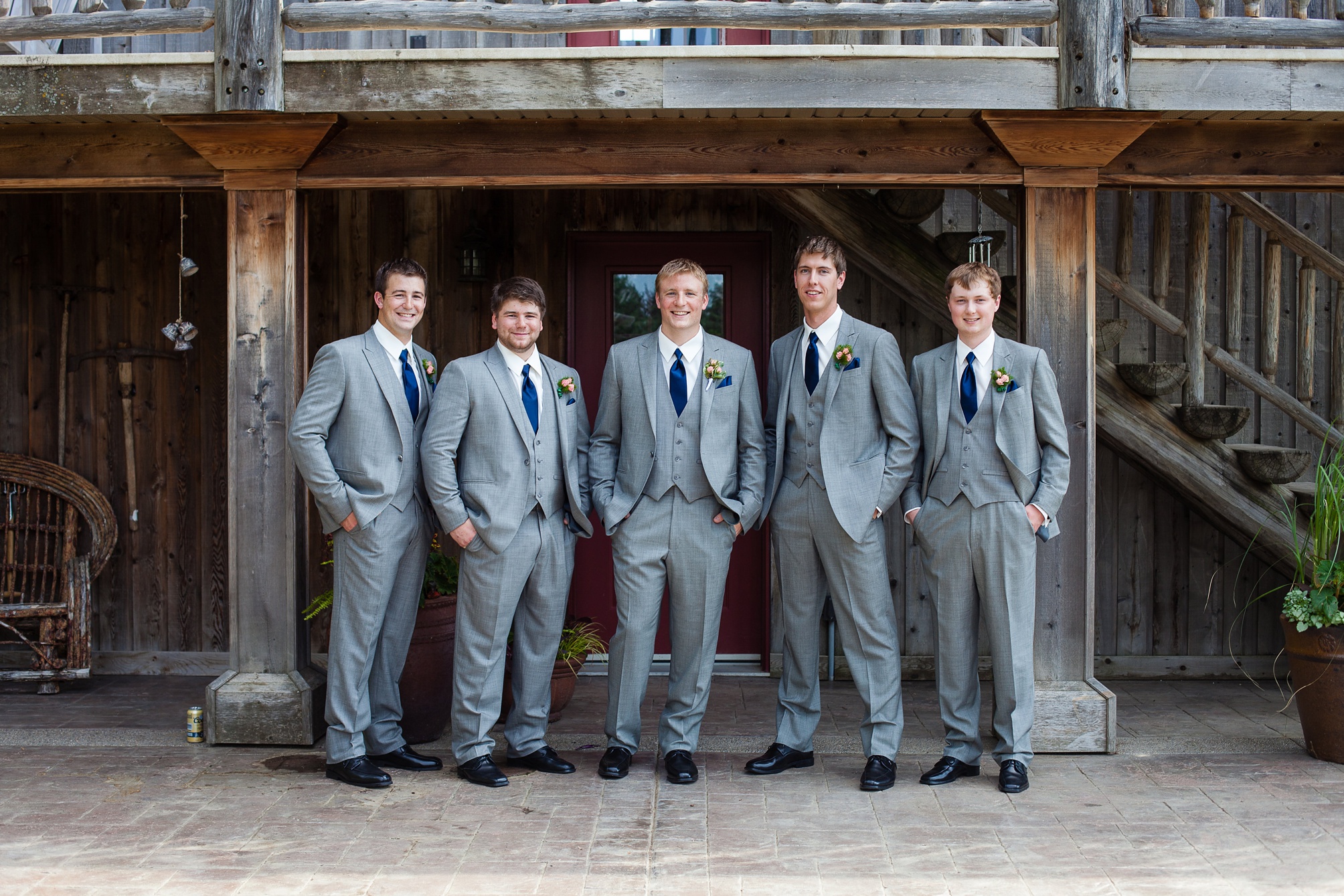 Ben and Lachelle's classy blush pink and navy blue outdoor summer wedding