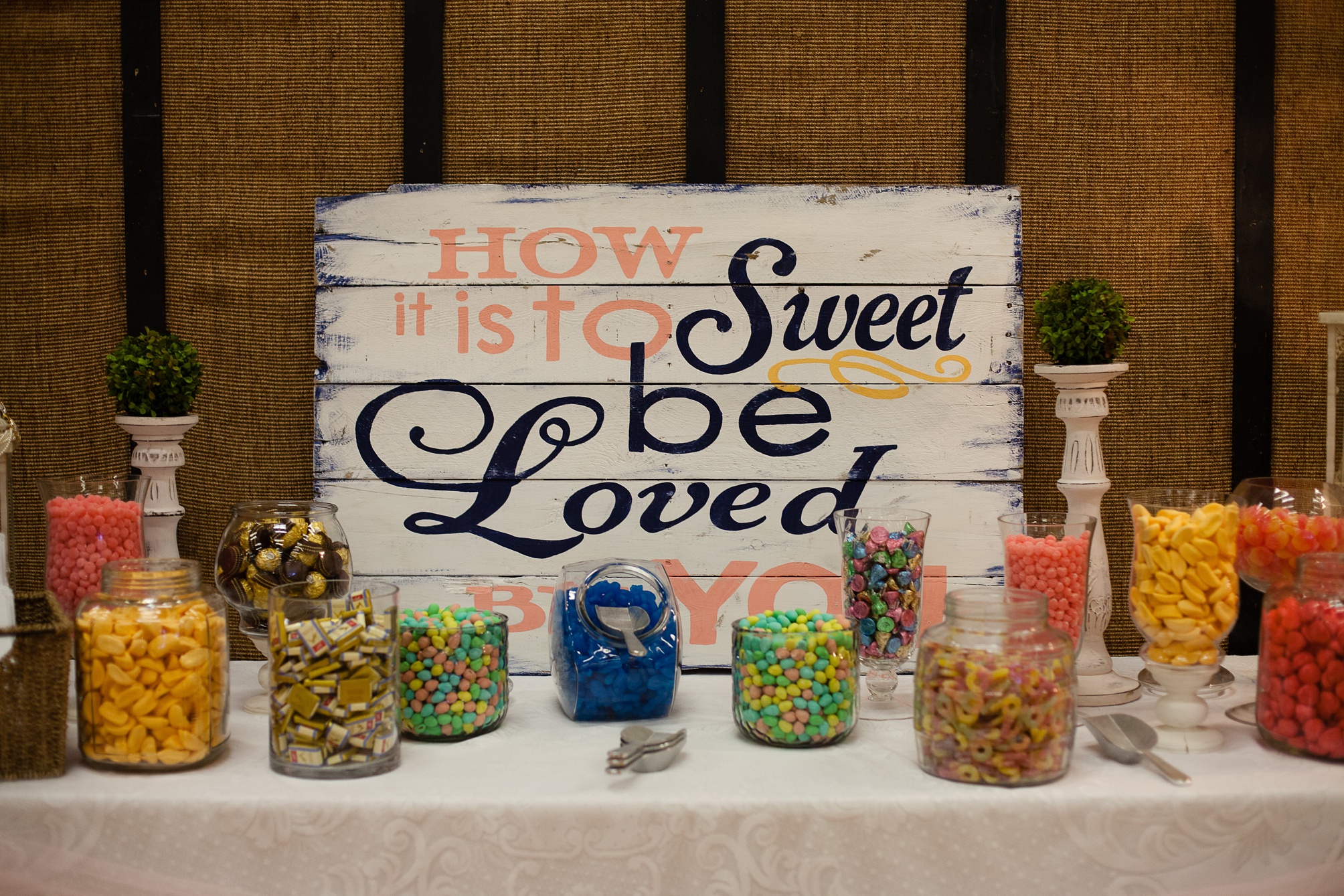 Ben and Lachelle's classy blush pink and navy blue summer wedding at the Taber Community Centre.