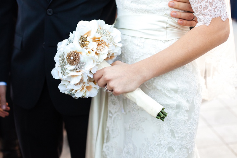 White and gold bouquet details by Kinsey Holt Photography