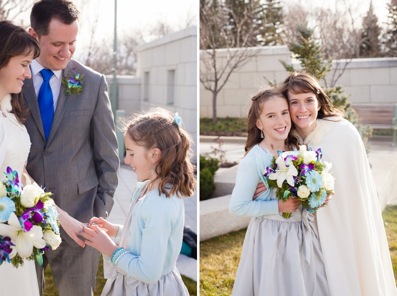 Cardston Temple Winter Wedding by Southern Alberta wedding photographer Kinsey Holt