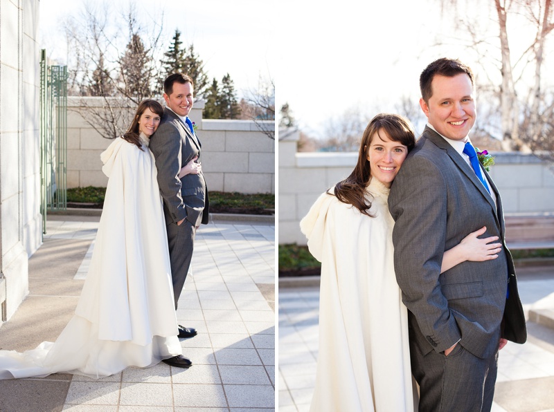 Cardston Temple Winter Wedding by Southern Alberta wedding photographer Kinsey Holt