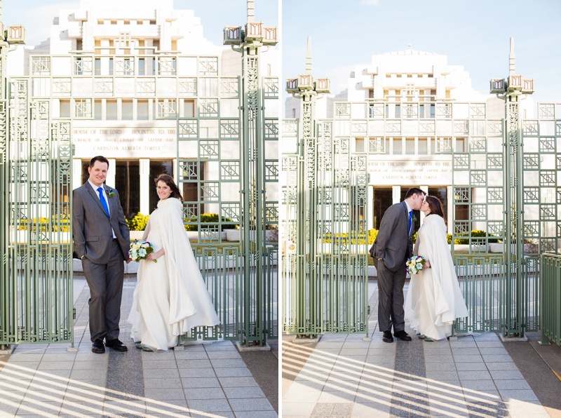 Cardston Temple Winter Wedding by Southern Alberta wedding photographer Kinsey Holt
