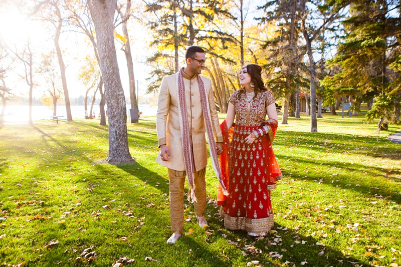 Lethbridge Indian wedding, red dress, Lethbridge wedding
