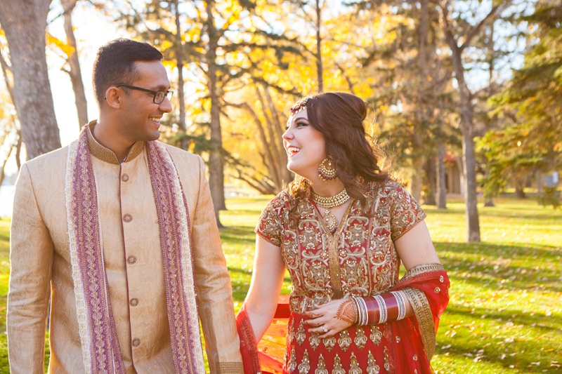 Lethbridge Indian wedding, red dress, Lethbridge wedding
