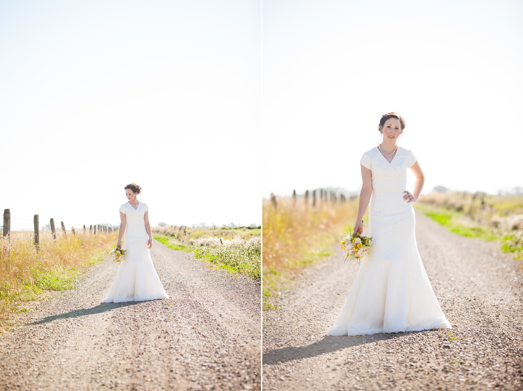 Nathan and Tannis' Cardston yellow and grey springtime Cardston temple wedding, by Kinsey Holt Photography