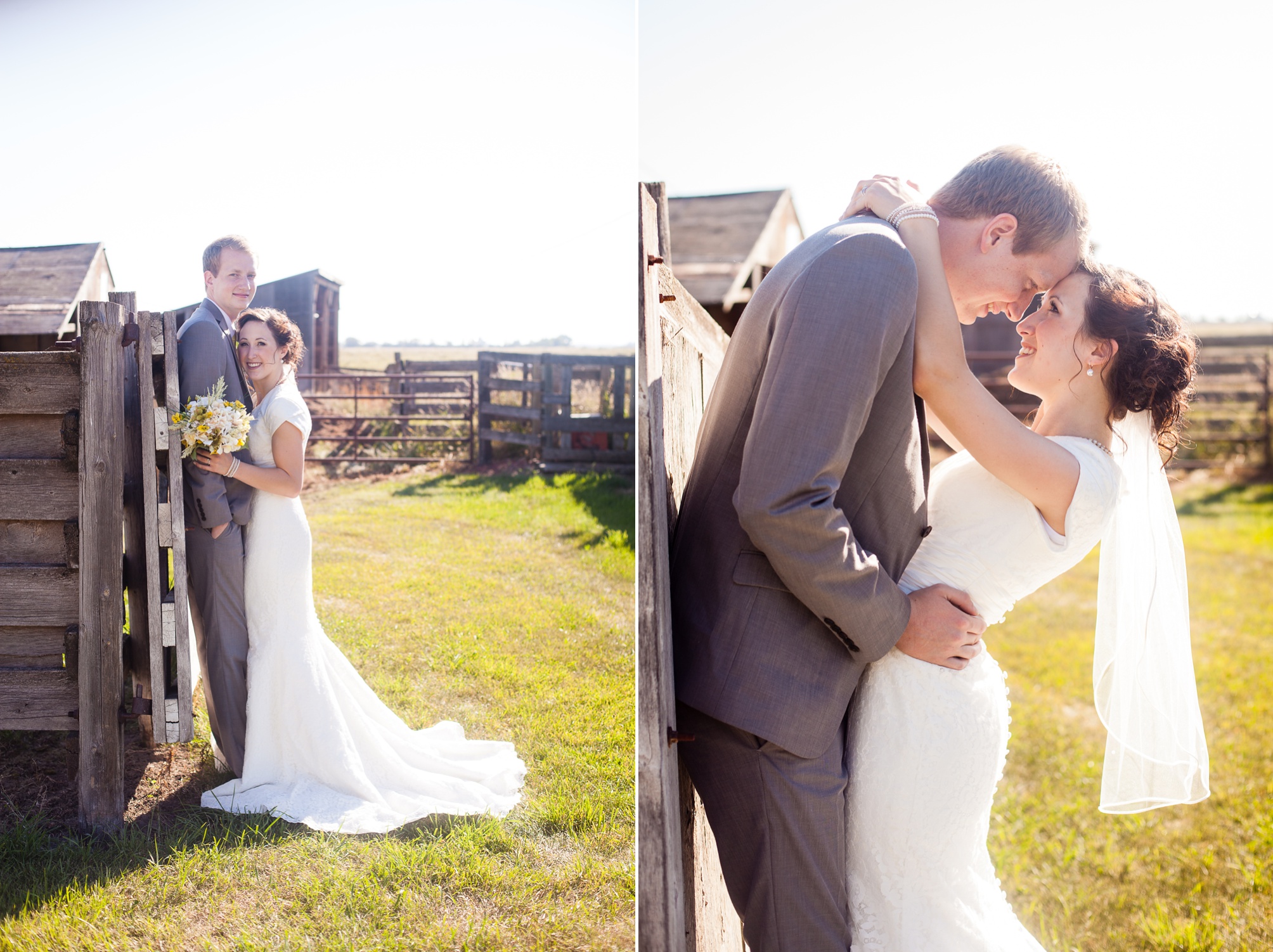 Nathan and Tannis' Cardston yellow and grey springtime Cardston temple wedding, by Kinsey Holt Photography