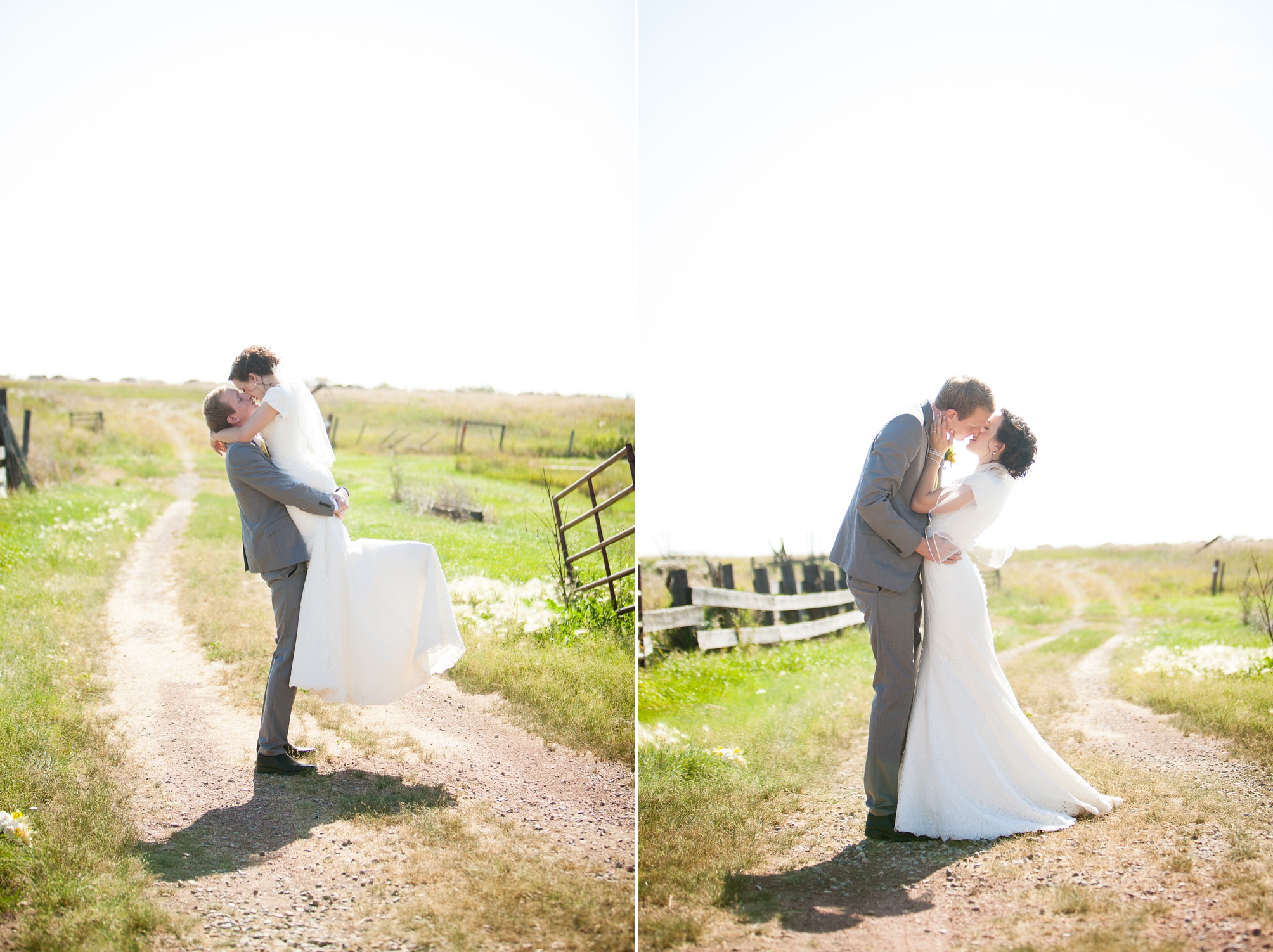 Nathan and Tannis' Cardston yellow and grey springtime Cardston temple wedding, by Kinsey Holt Photography