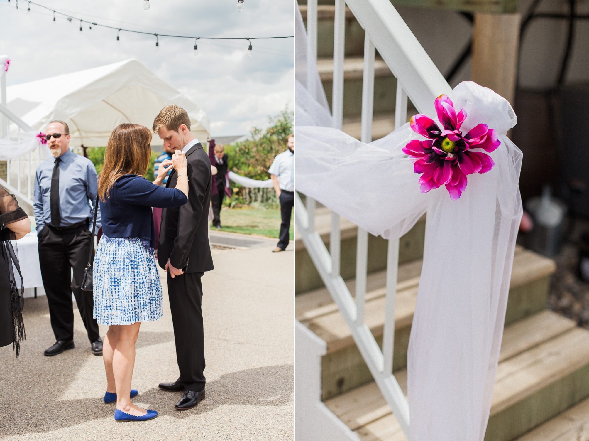 Purple and white Raymond Backyard Wedding by Kinsey Holt Photography