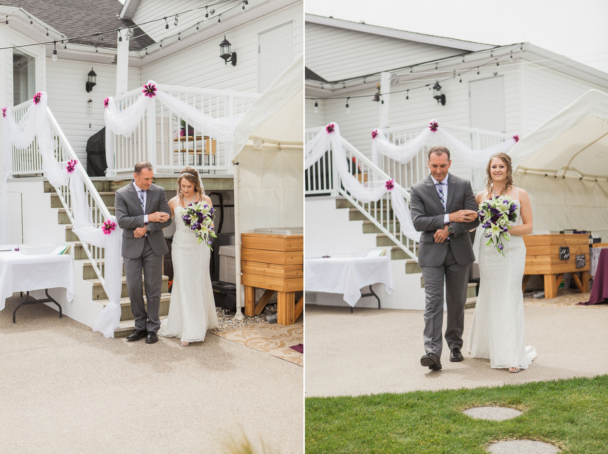 Purple and white Raymond Backyard Wedding by Kinsey Holt Photography