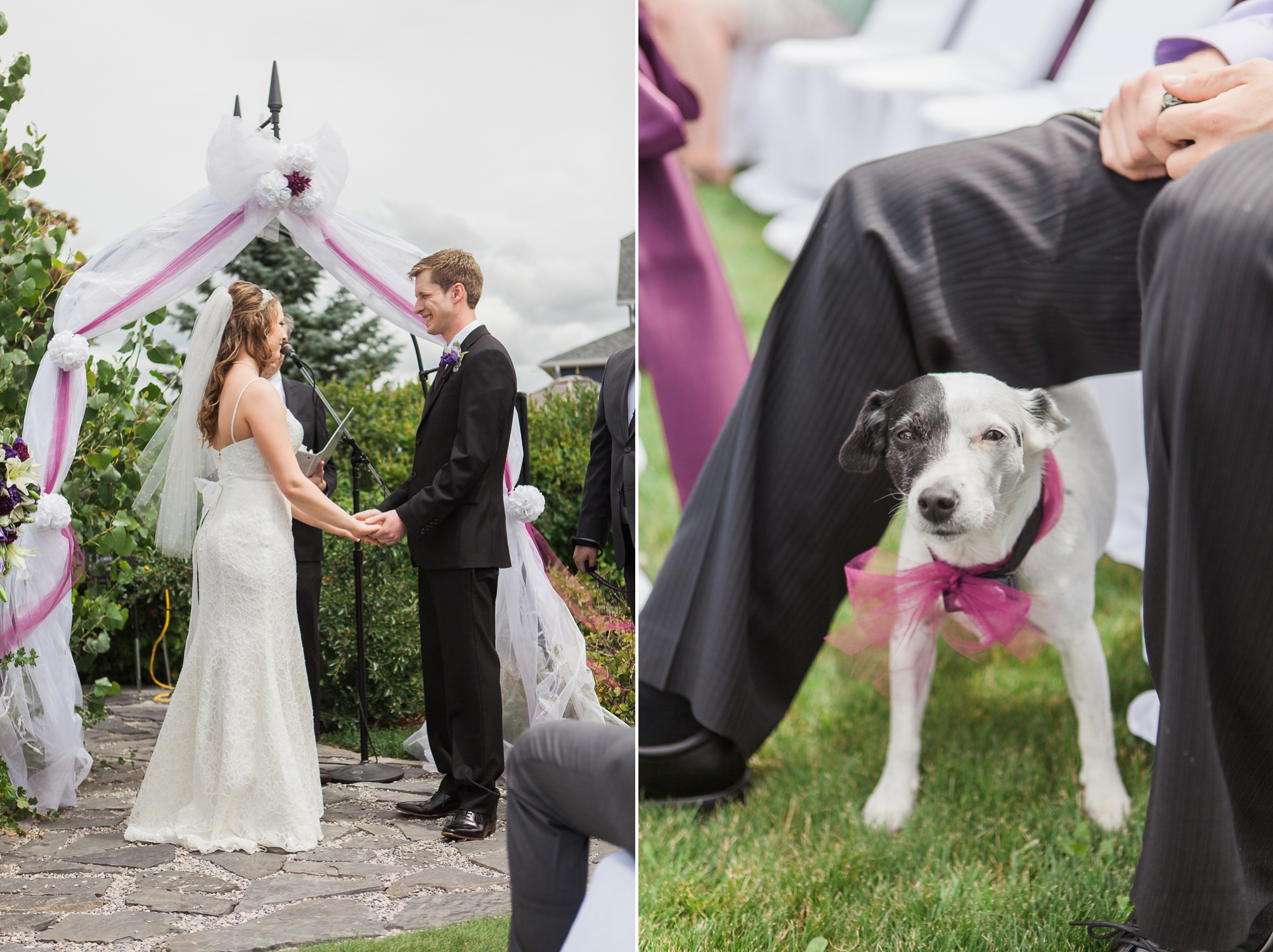 Purple and white Raymond Backyard Wedding by Kinsey Holt Photography