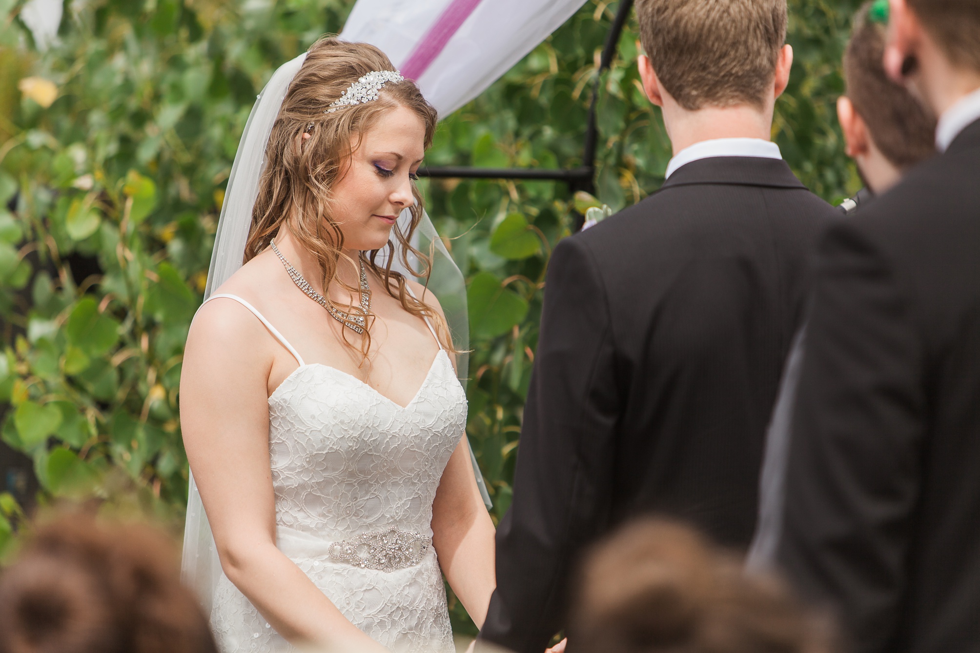 Purple and white Raymond Backyard Wedding by Kinsey Holt Photography