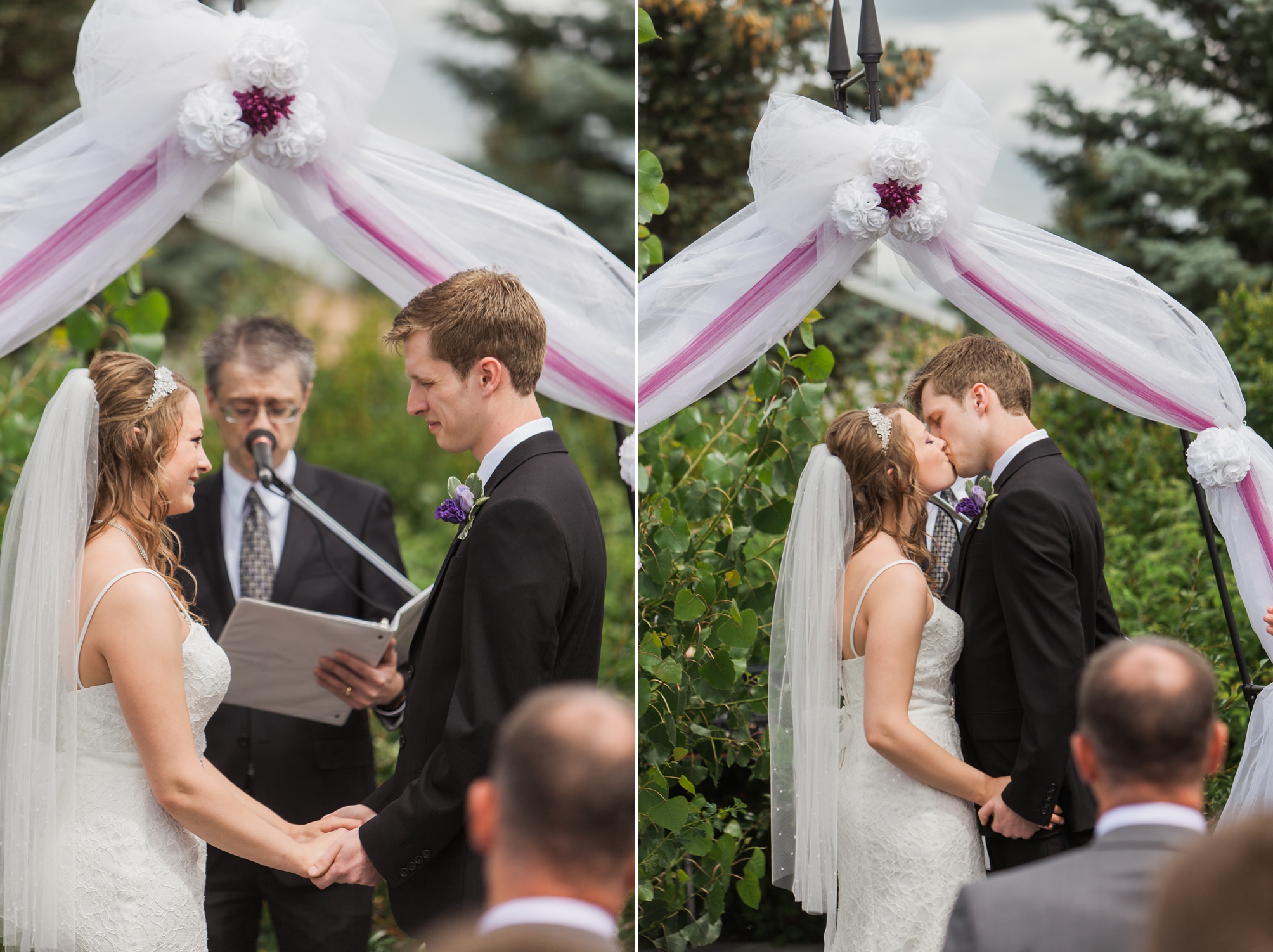 Purple and white Raymond Backyard Wedding by Kinsey Holt Photography