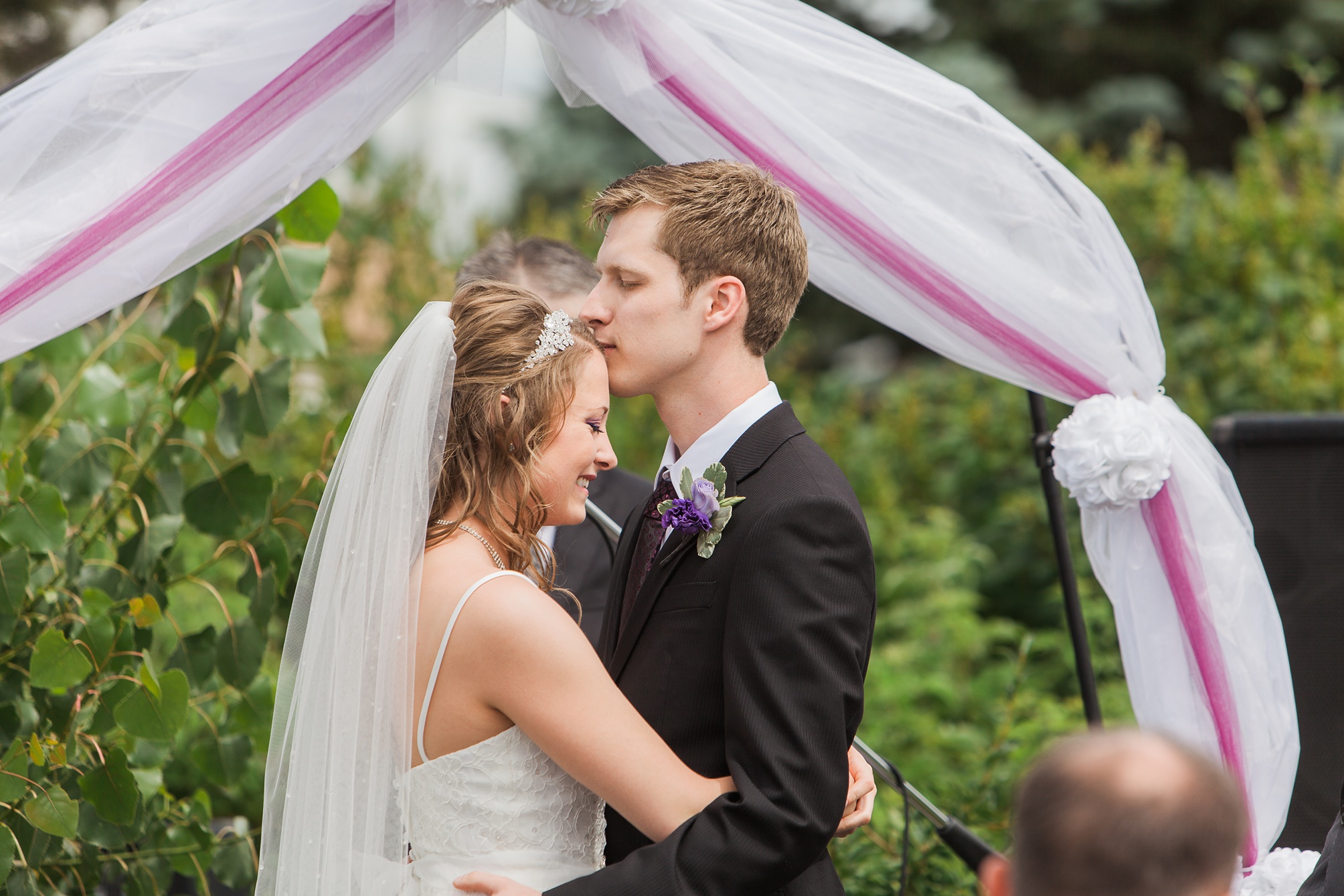 Purple and white Raymond Backyard Wedding by Kinsey Holt Photography