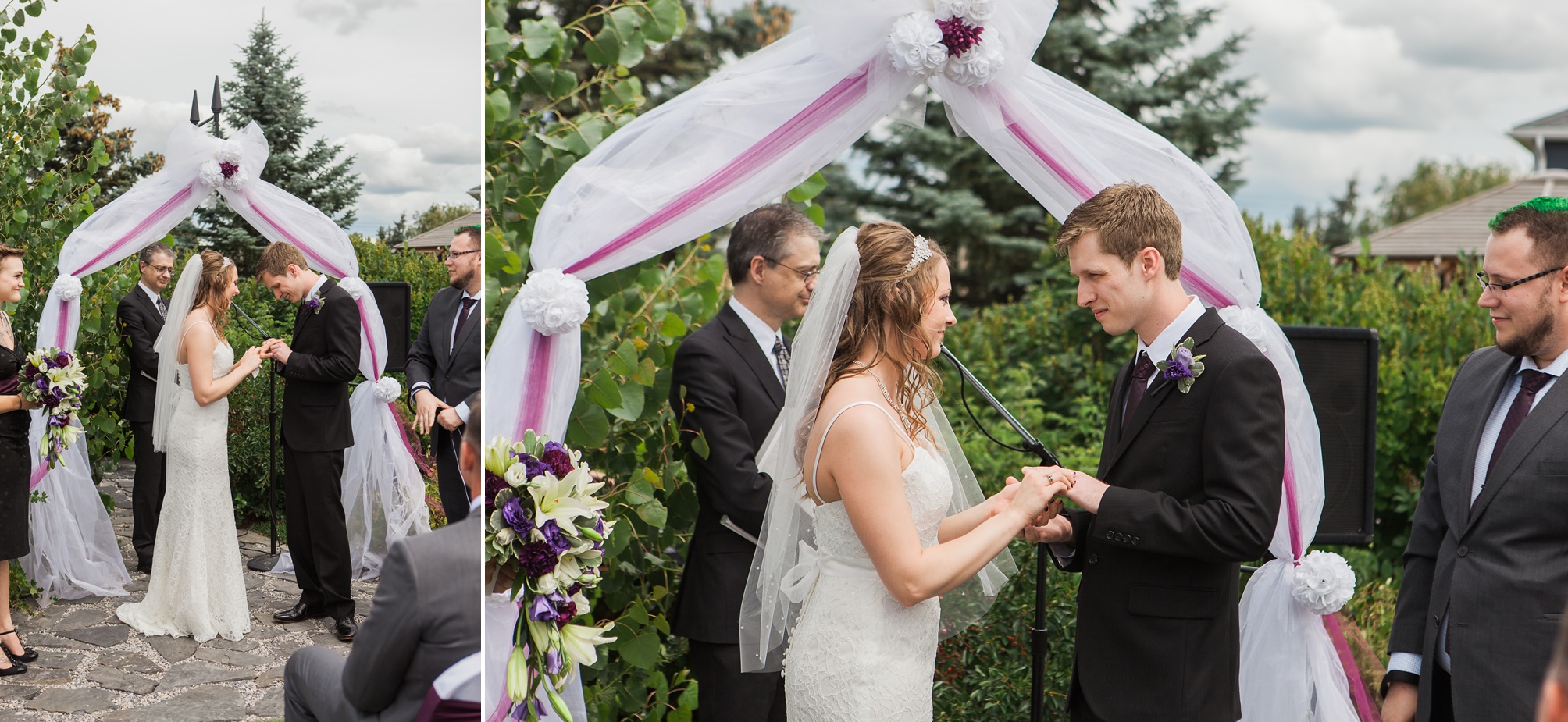 Purple and white Raymond Backyard Wedding by Kinsey Holt Photography