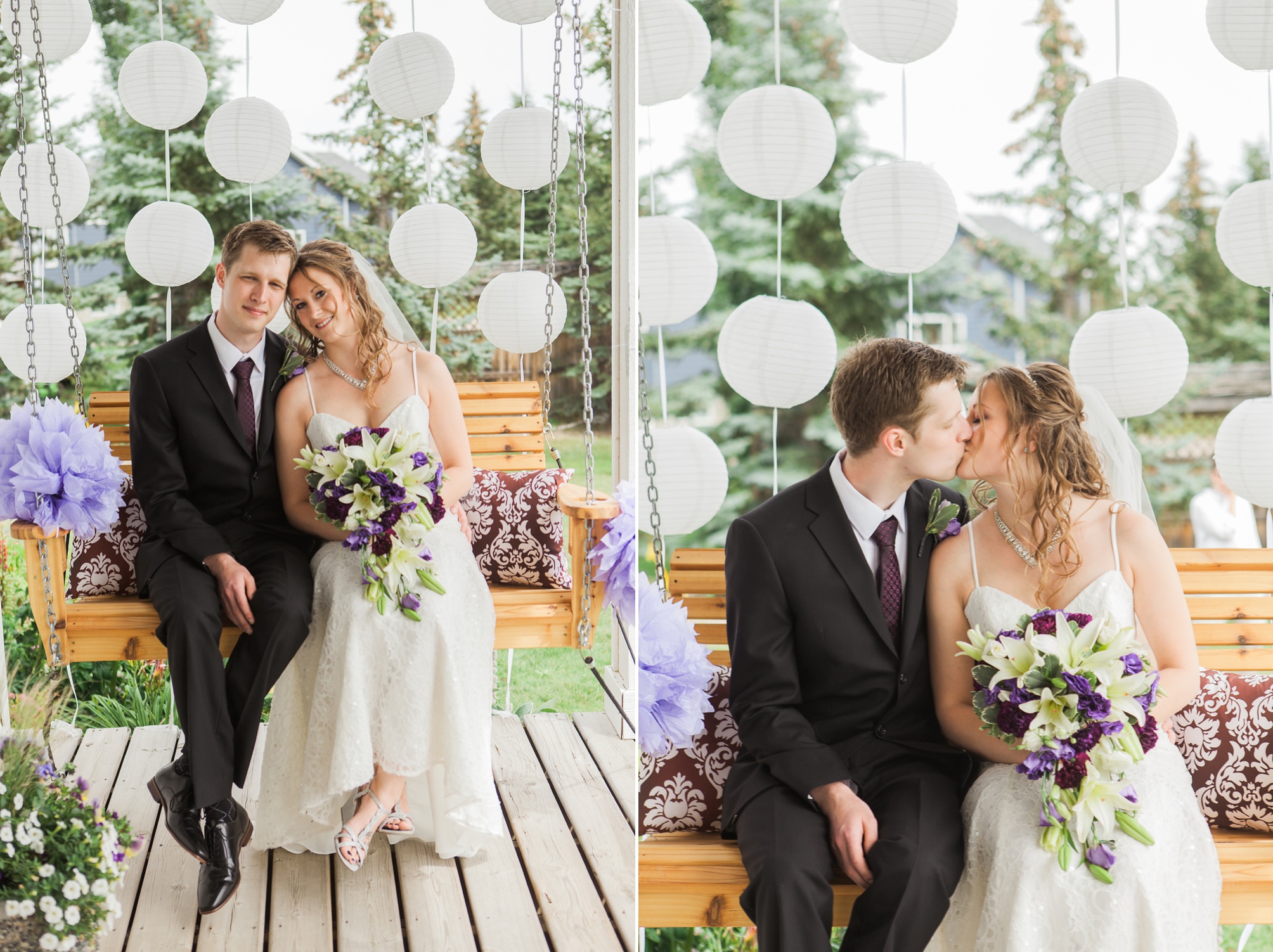Purple and white Raymond Backyard Wedding by Kinsey Holt Photography