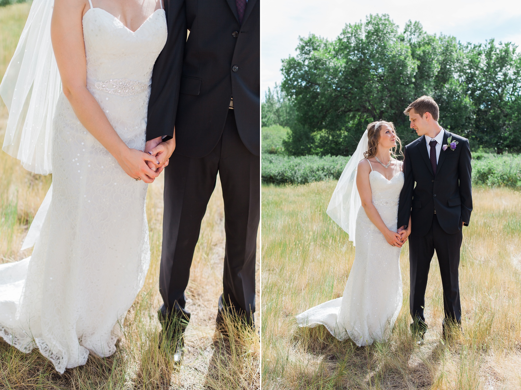 Lethbridge Bridal Portraits of this Purple and white Raymond Backyard Wedding by Kinsey Holt Photography