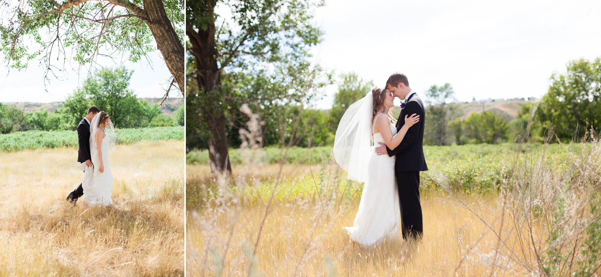 Lethbridge Bridal Portraits of this Purple and white Raymond Backyard Wedding by Kinsey Holt Photography