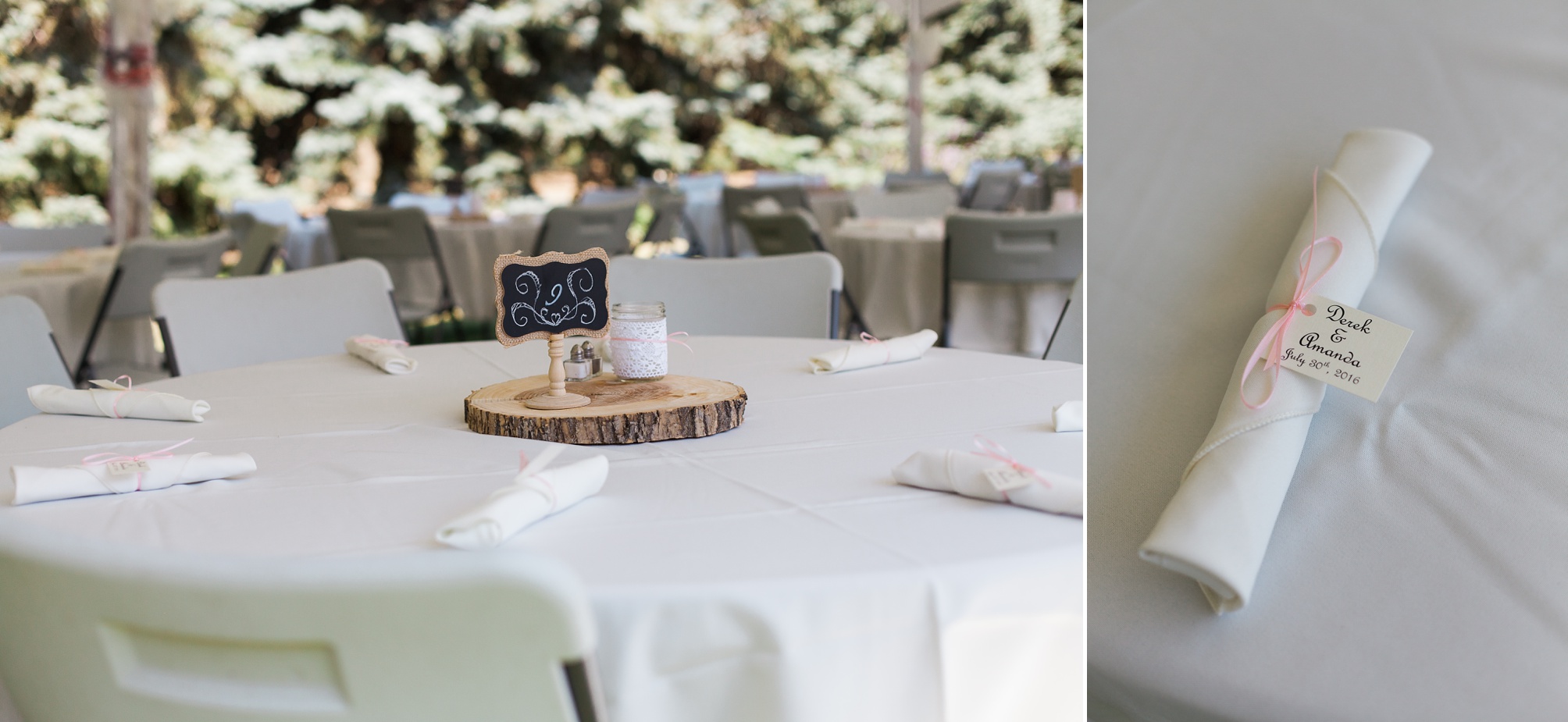 Casual pink and white backyard wedding 