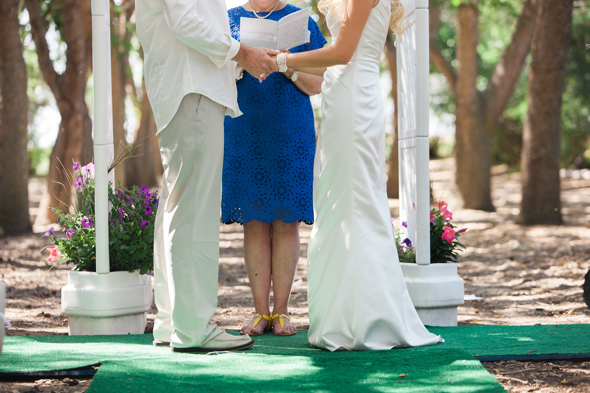 Casual pink and white backyard wedding 