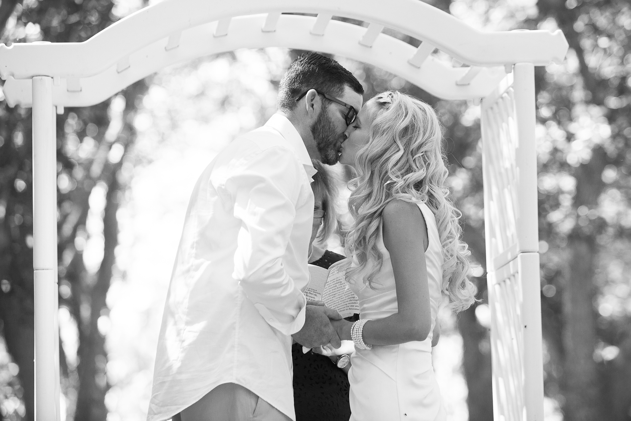 Casual pink and white backyard wedding 