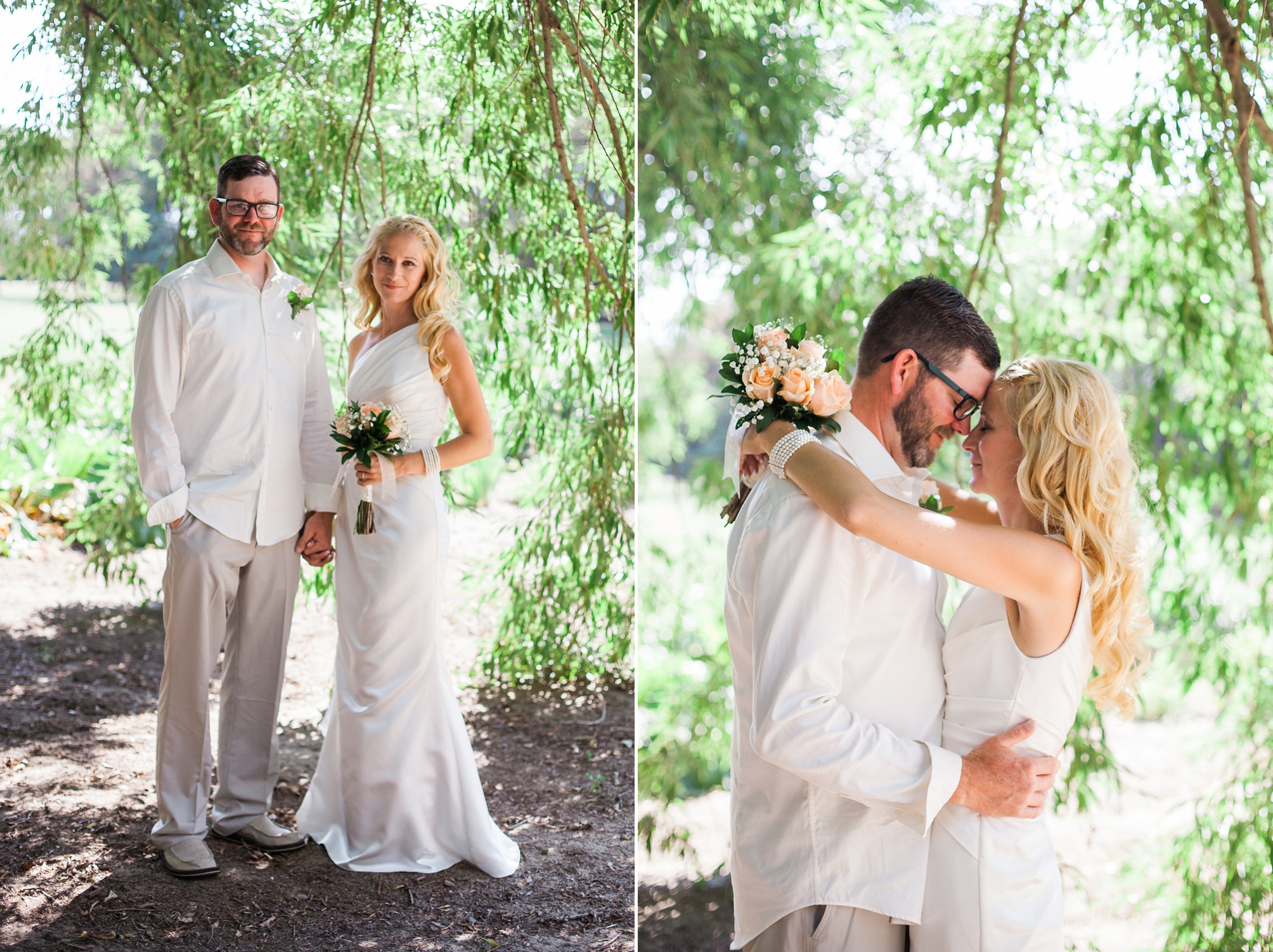 Casual pink and white backyard wedding 