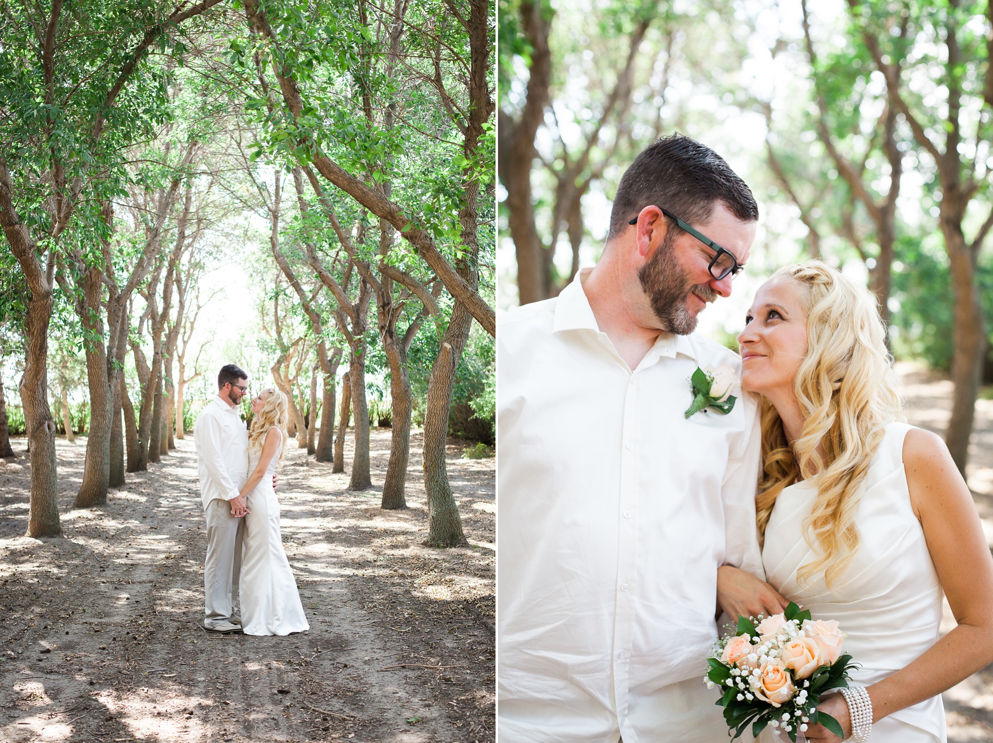 Casual pink and white backyard wedding 