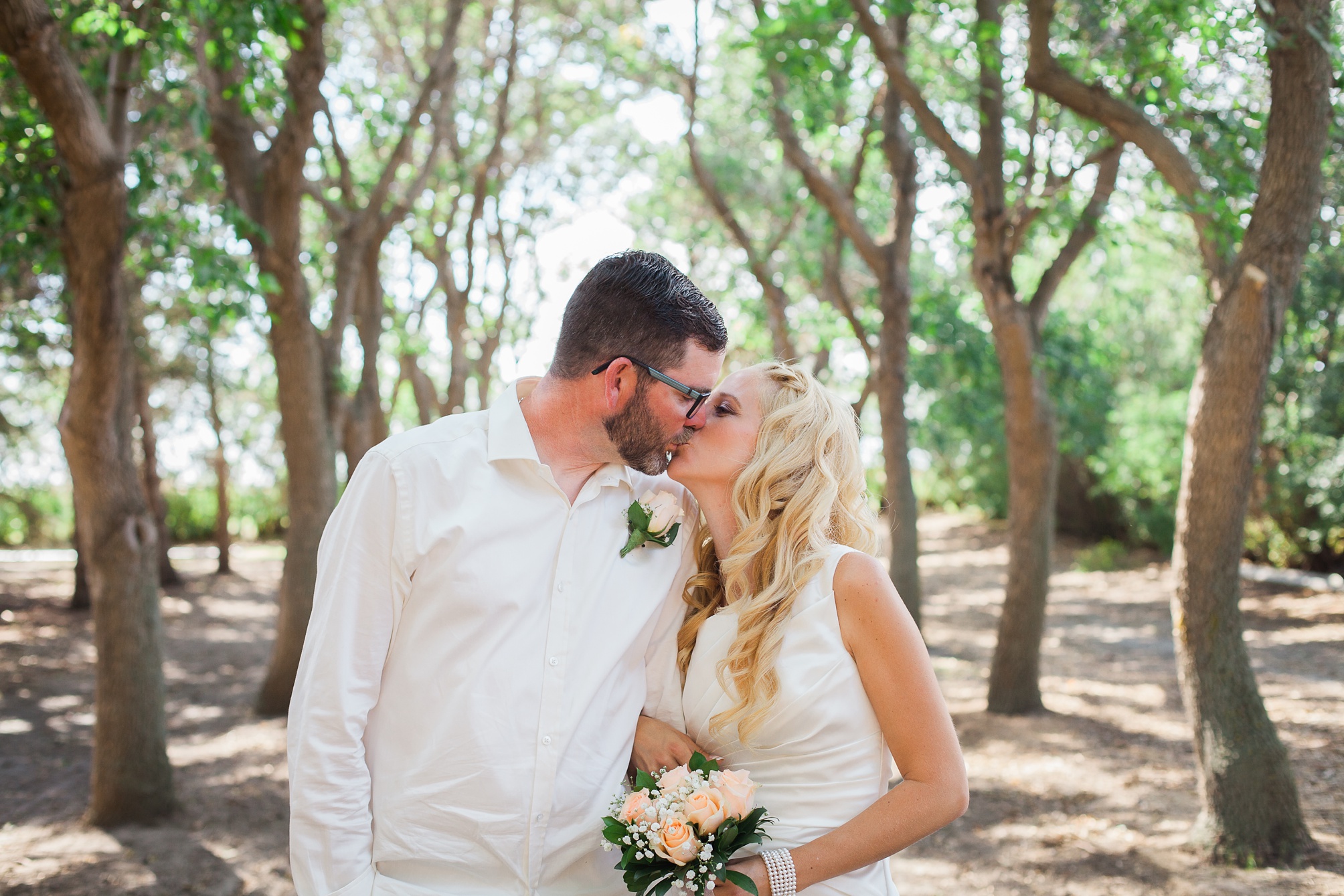 Casual pink and white backyard wedding 