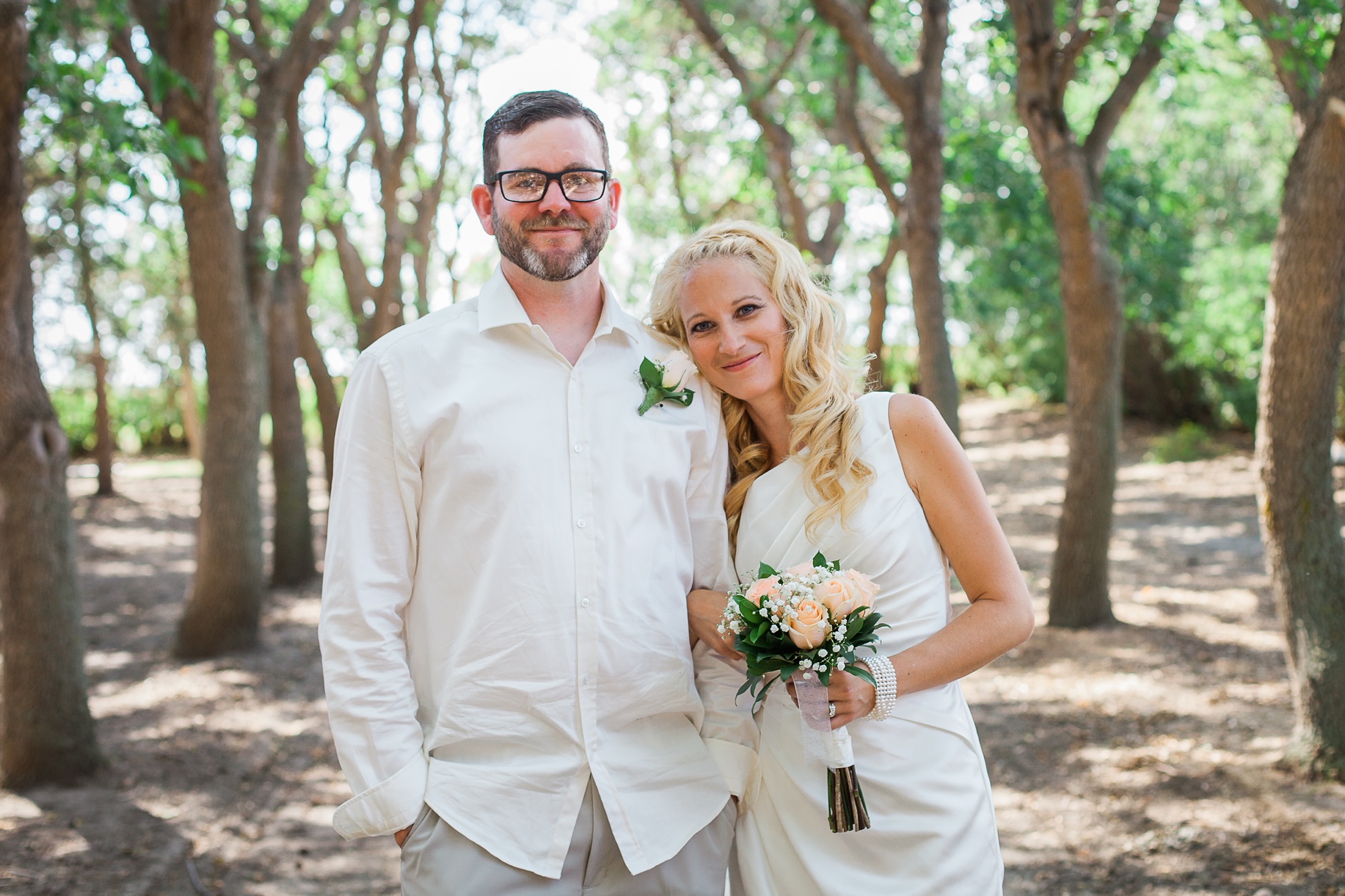 Casual pink and white backyard wedding 