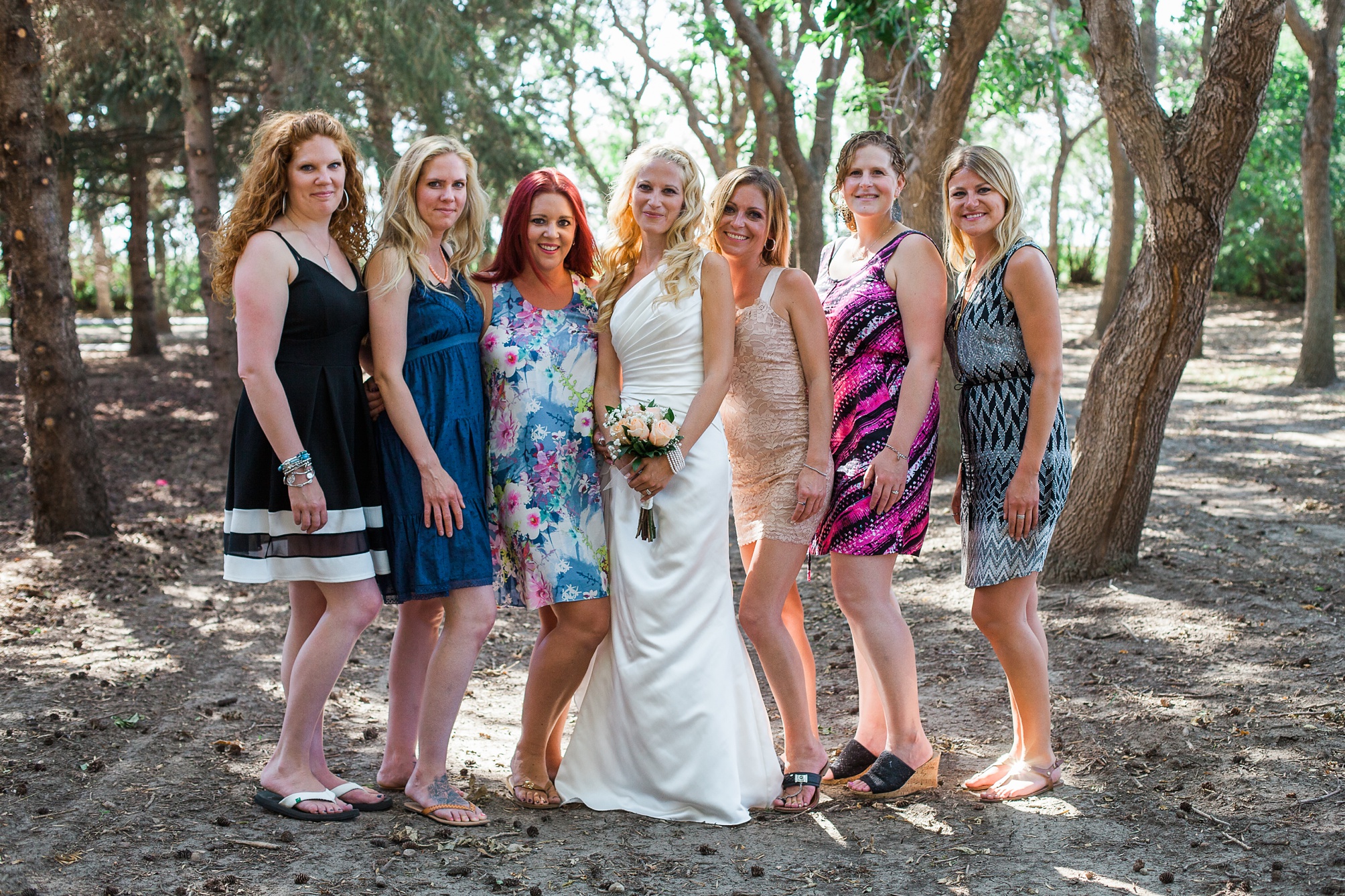 Casual pink and white backyard wedding 