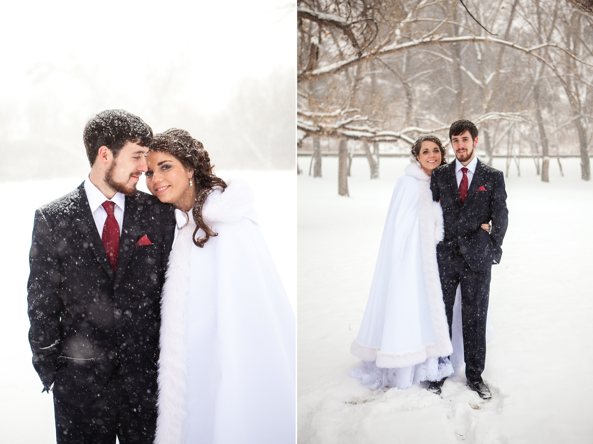 Alex and Kim's snowy winter wedding