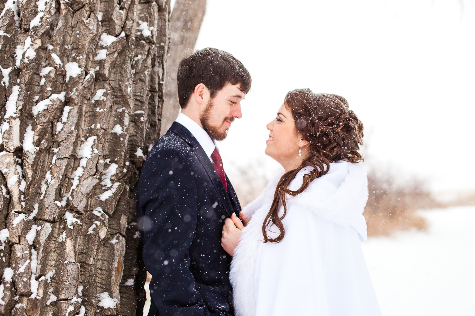 Alex and Kim's snowy winter wedding