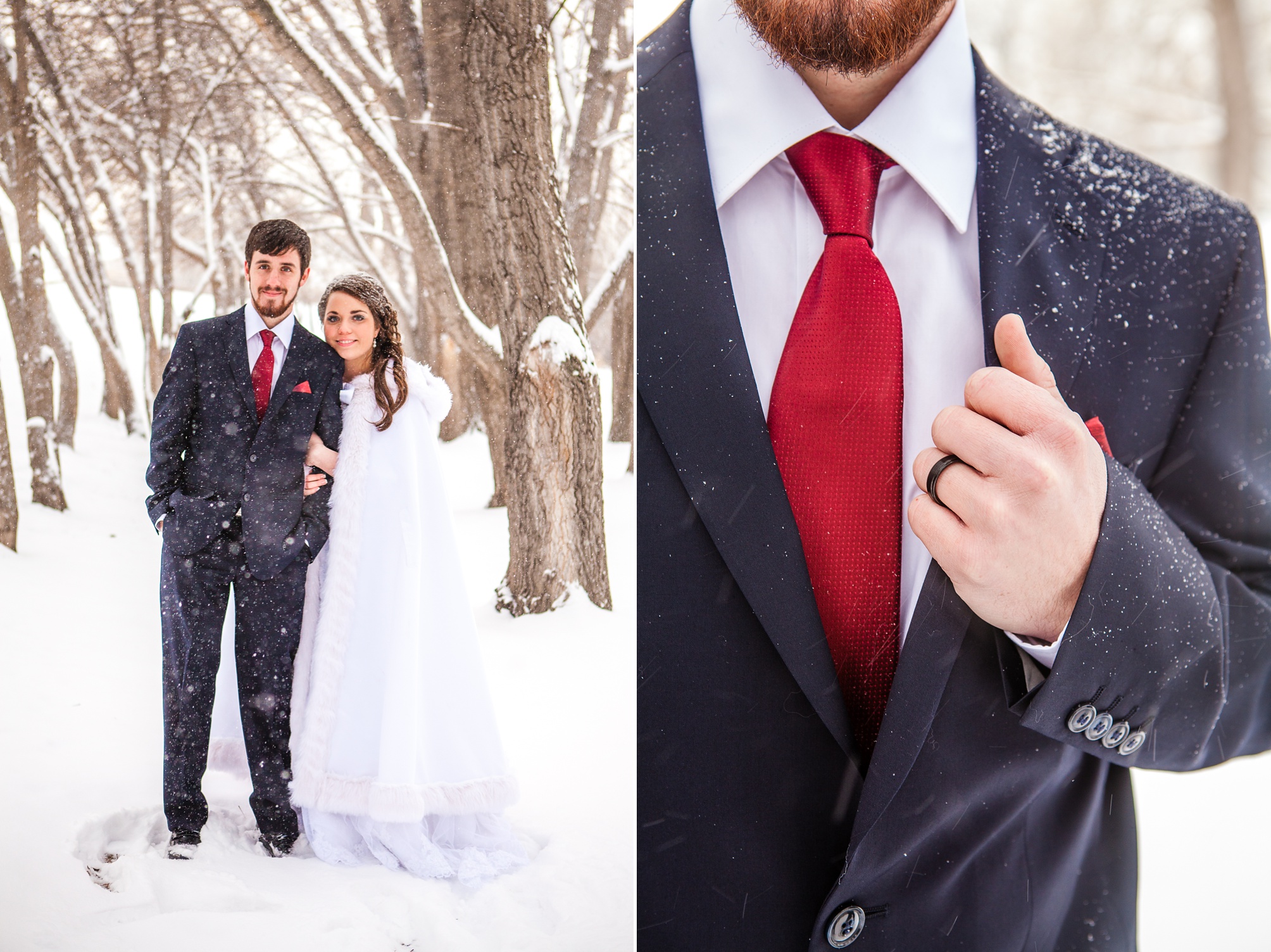 Alex and Kim's snowy winter wedding