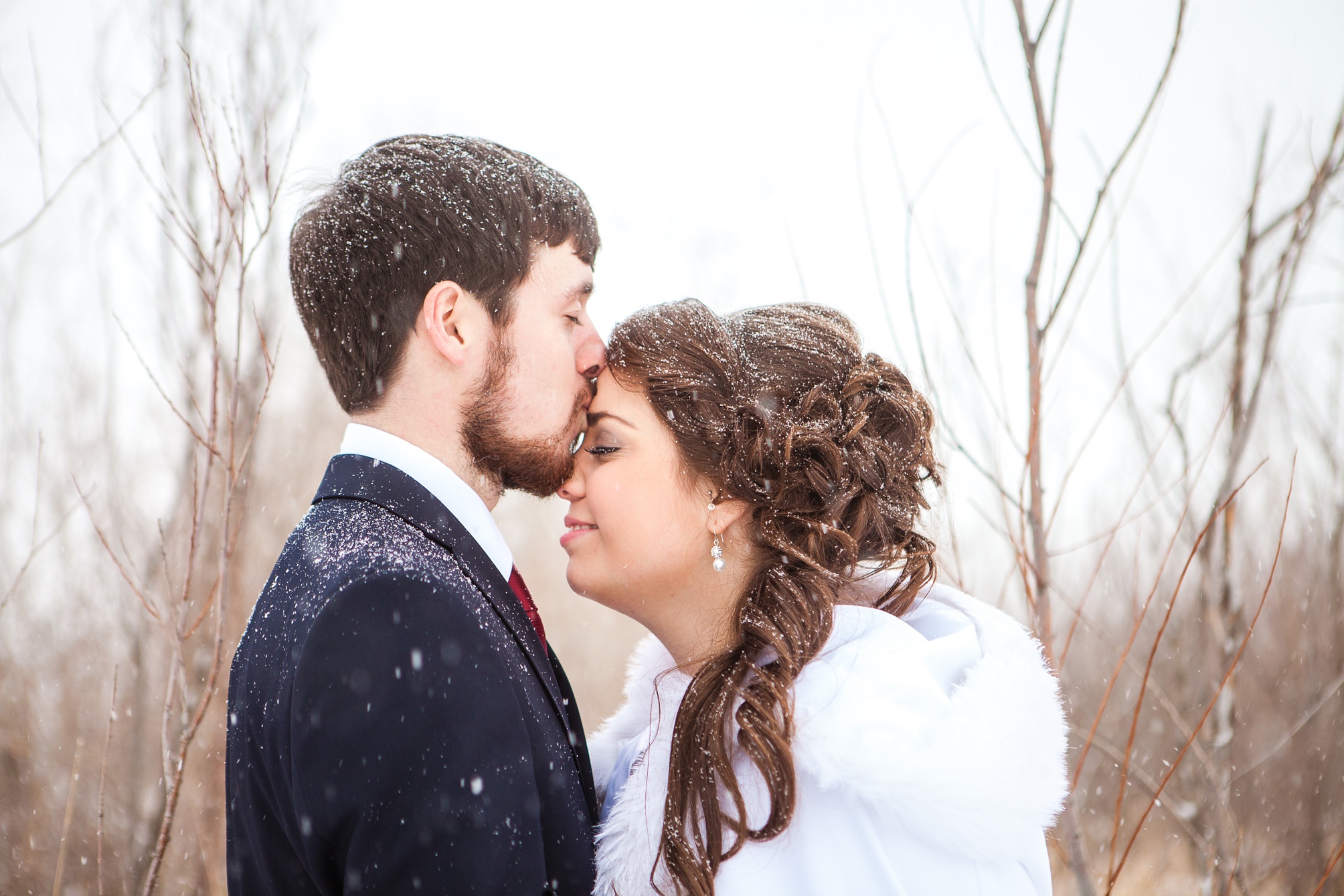 Alex and Kim's snowy winter wedding