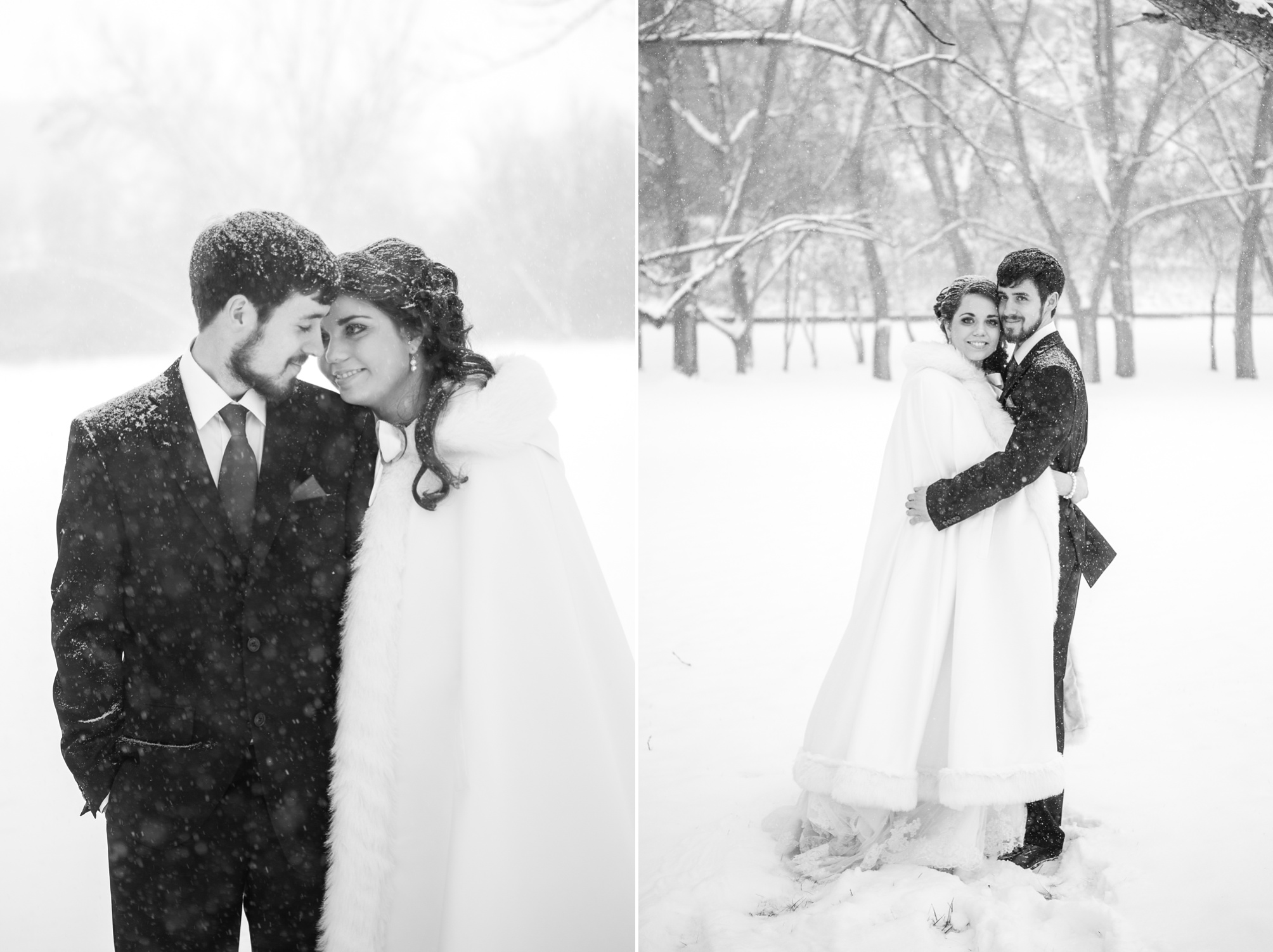 Alex and Kim's snowy winter wedding