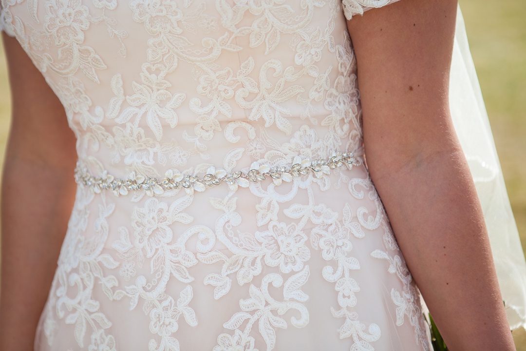 Blush pink lace wedding dress. Spring Cardston Temple wedding by Kinsey Holt Photography. Southern Alberta wedding photographer. 