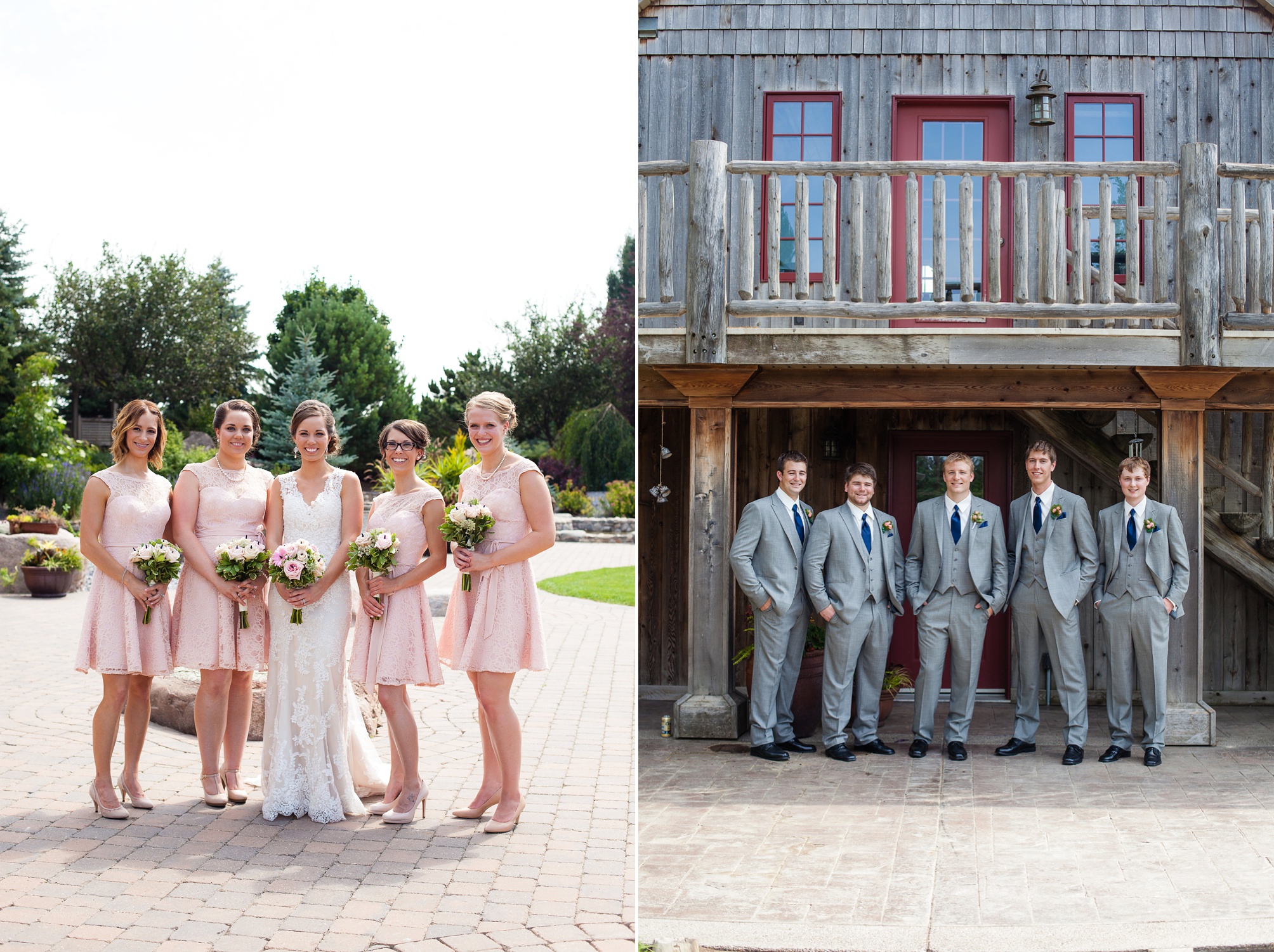 Ben and Lachelle's classy blush pink and navy blue outdoor summer wedding at Val Halla in Taber