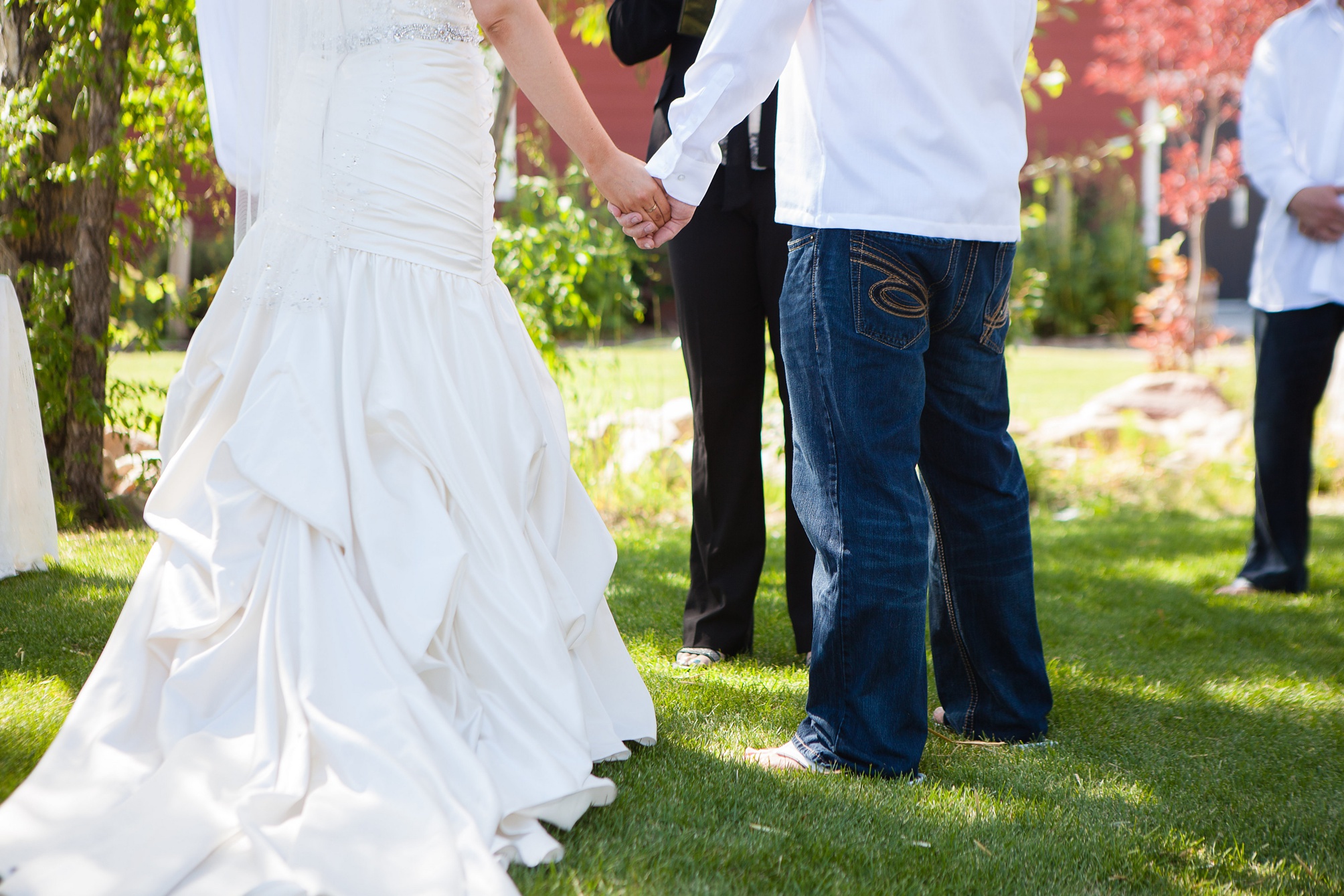 Mom helping dad with tie shot, Kinsey Holt Photography