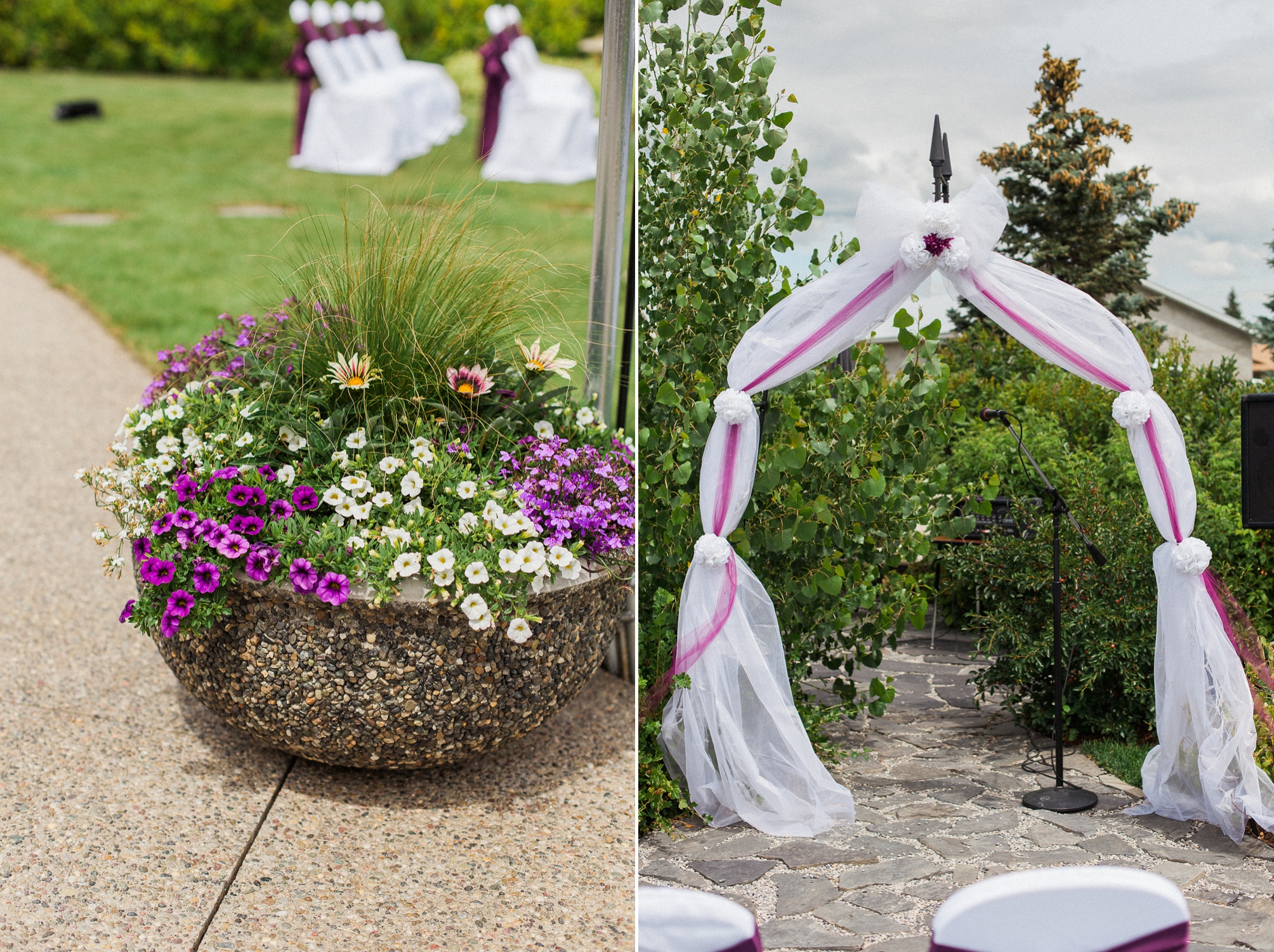 Purple and white Raymond Backyard Wedding by Kinsey Holt Photography