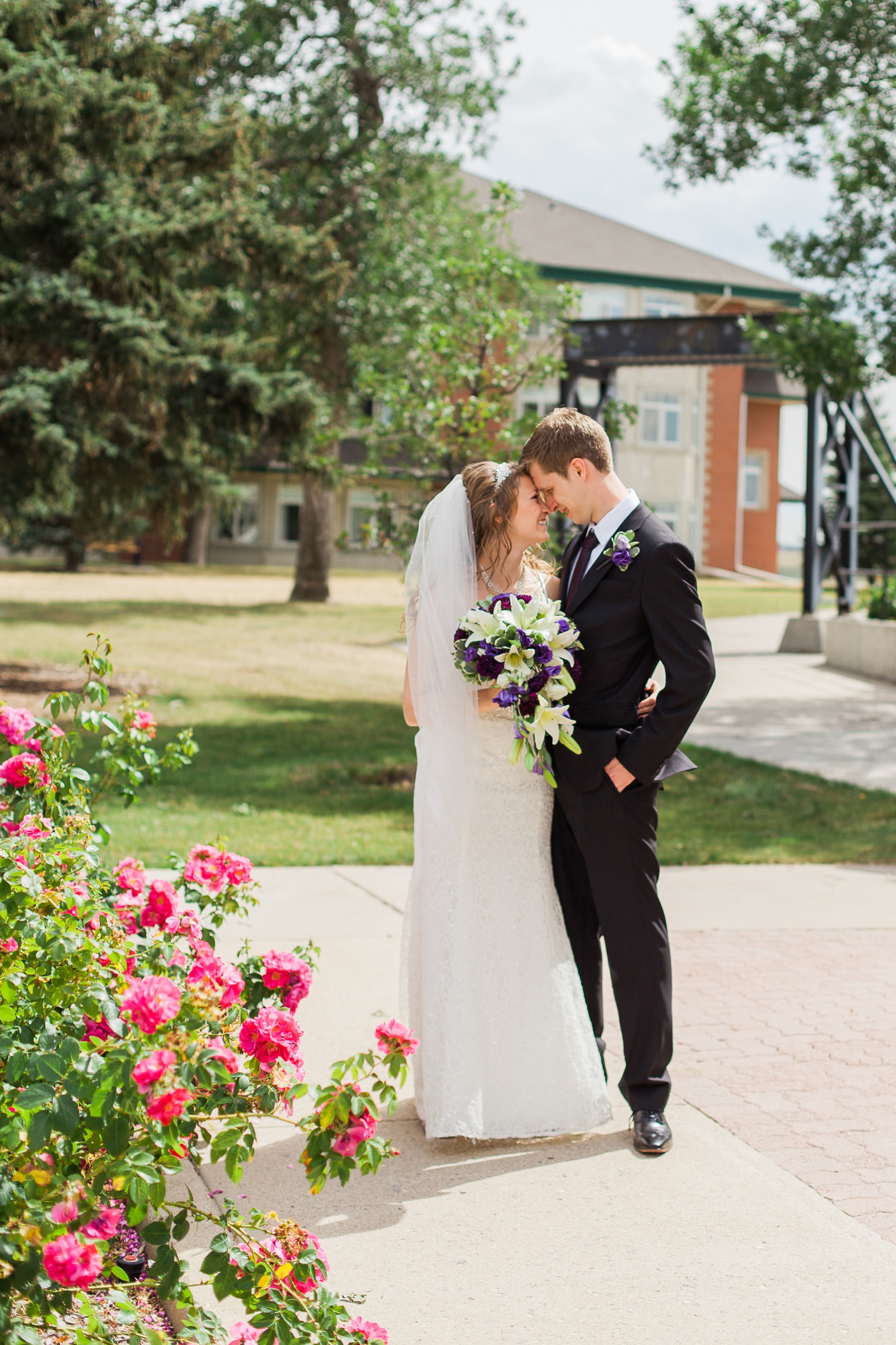 Purple and white Raymond Backyard Wedding by Kinsey Holt Photography