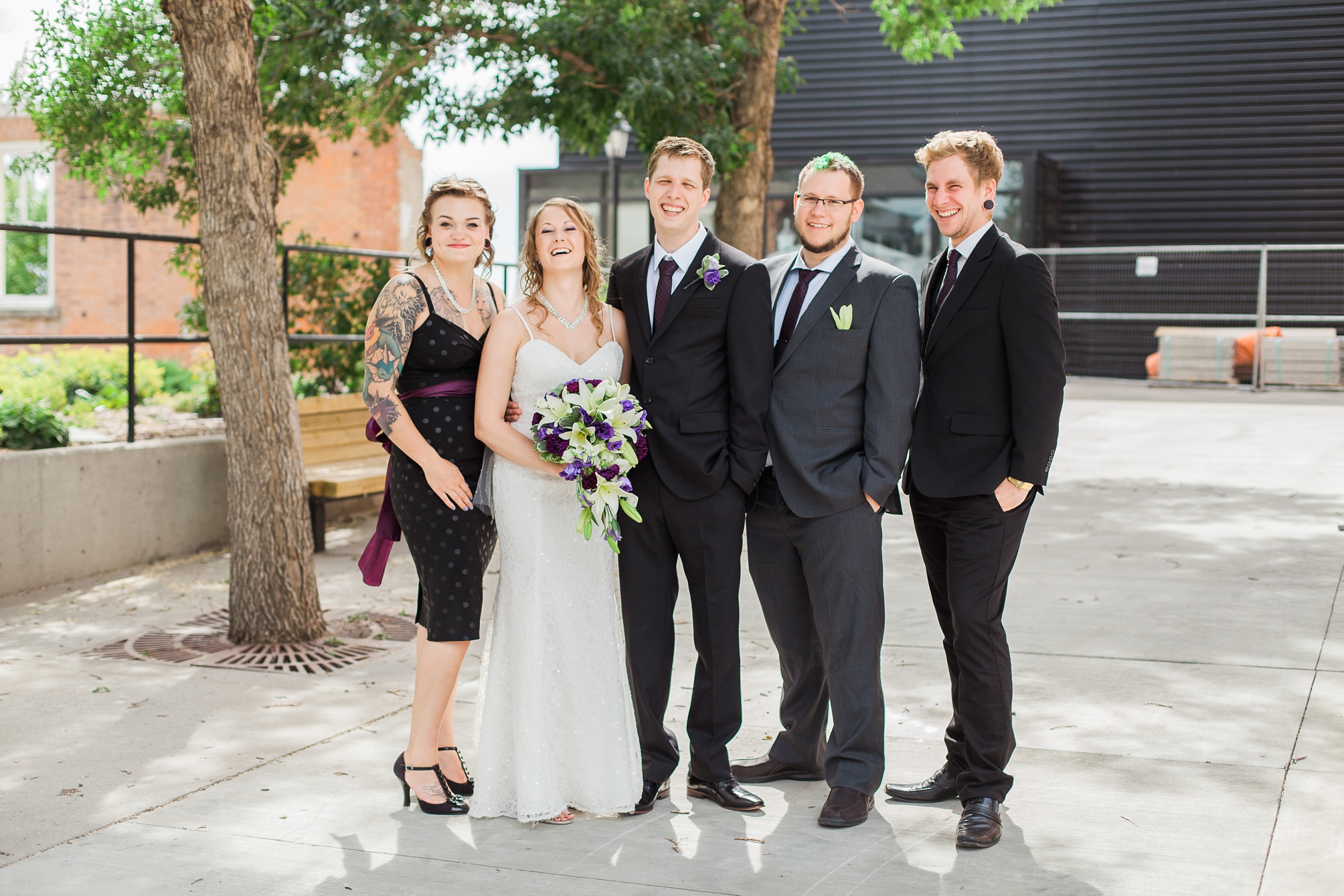 Purple and white Raymond Backyard Wedding by Kinsey Holt Photography