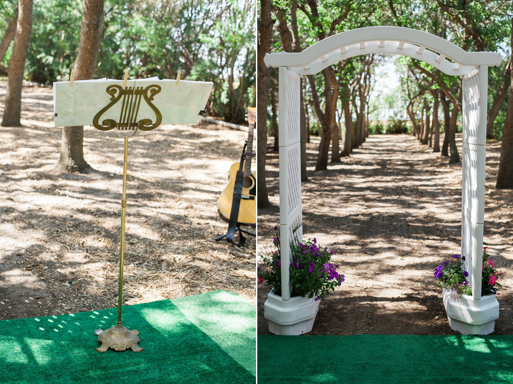 Casual pink and white backyard wedding 