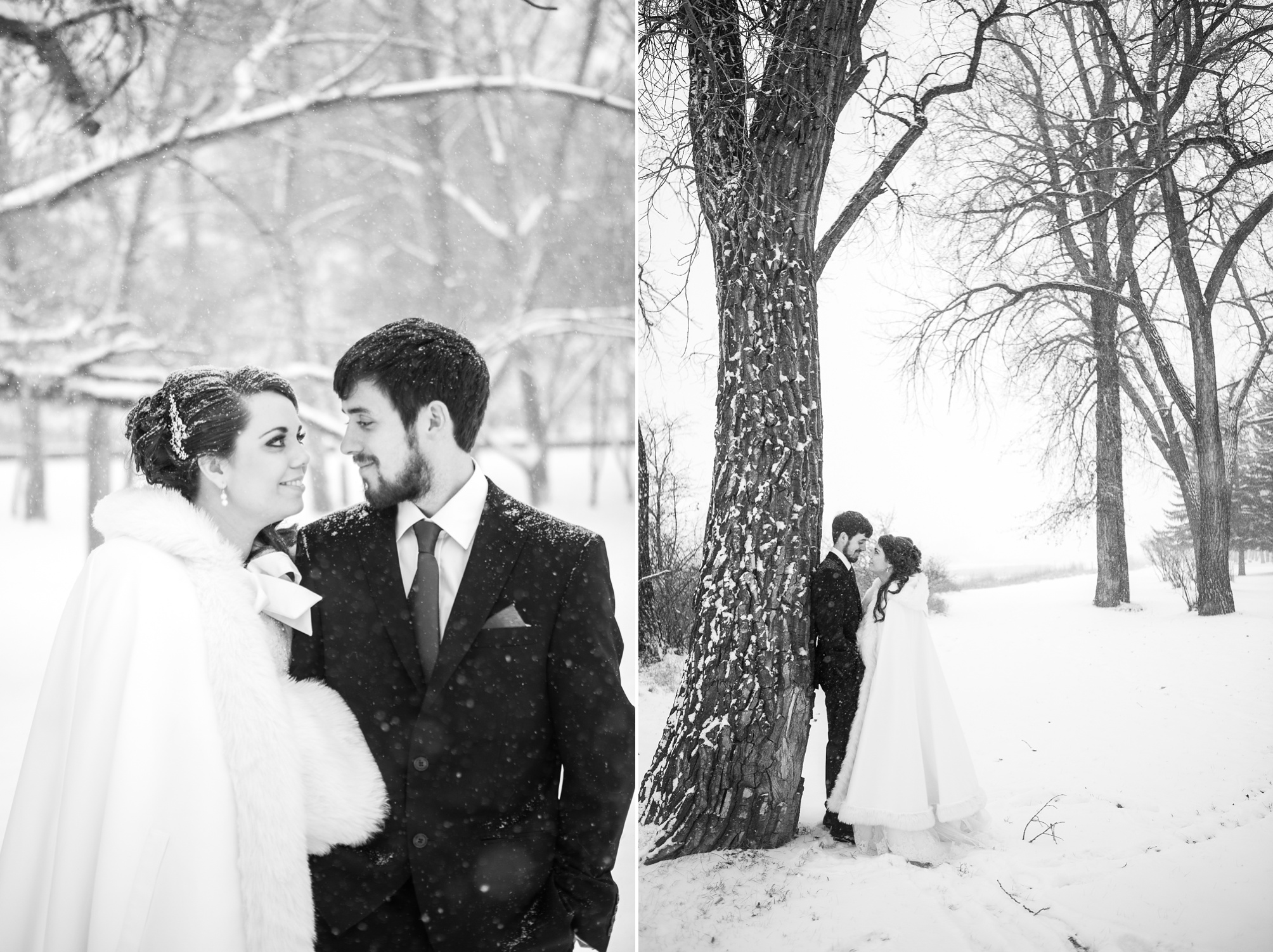 Alex and Kim's snowy winter wedding