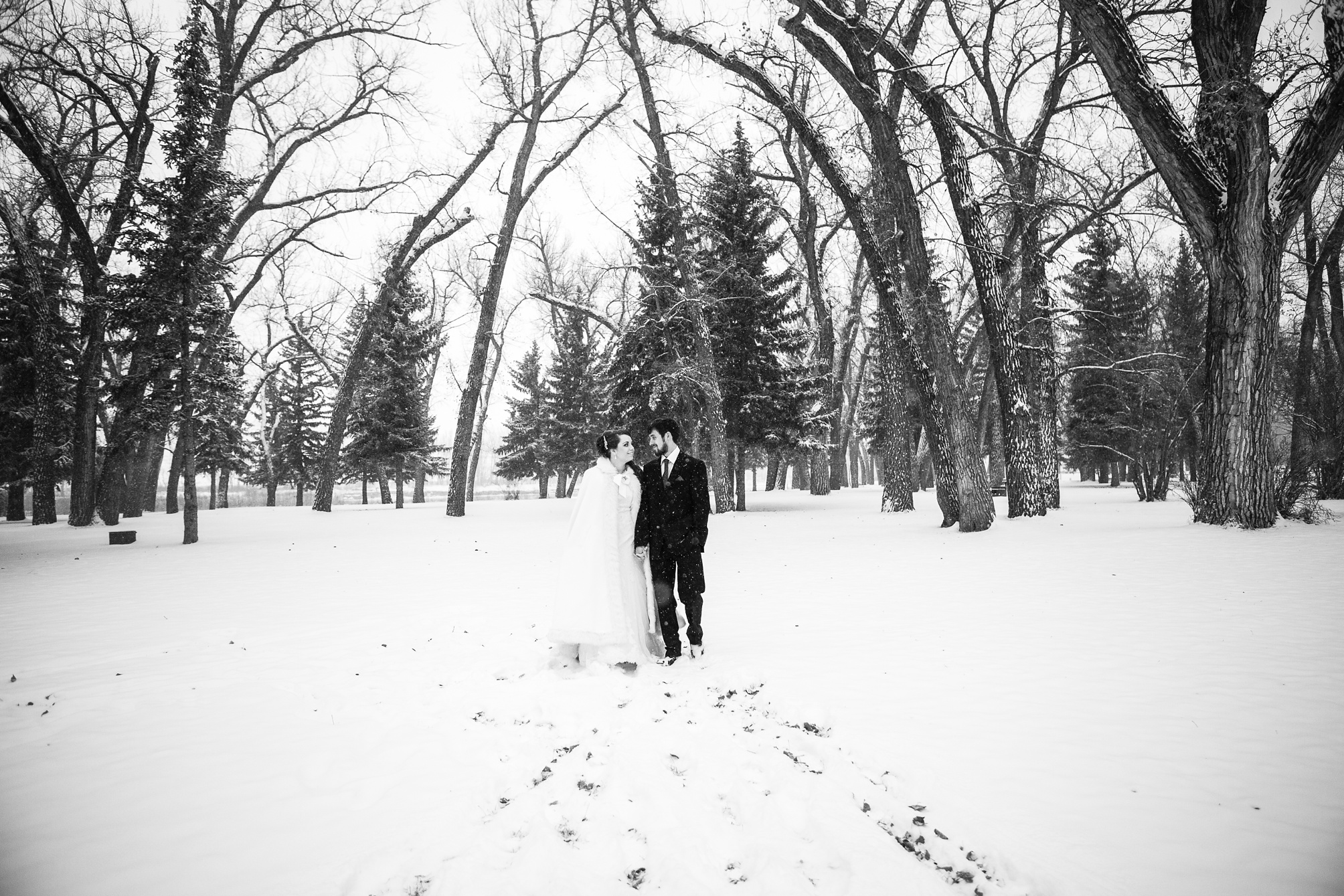 Alex and Kim's snowy winter wedding