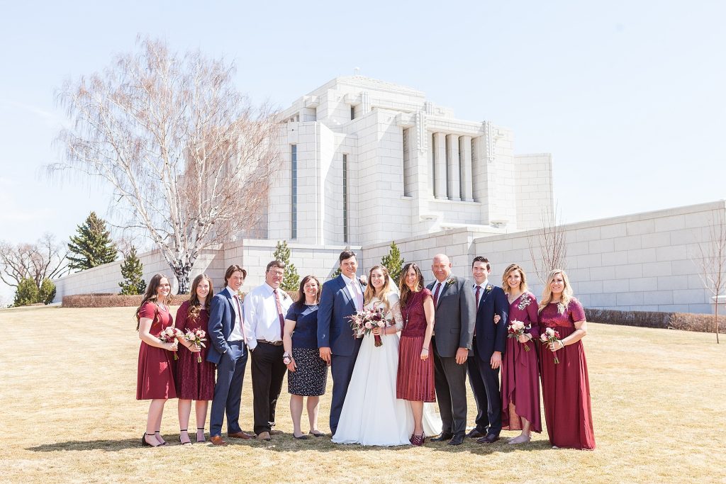 Kyle and Kiersta's spring wedding at the Cardston temple in Cardston Alberta. Southern Alberta wedding photographer Kinsey Holt Photography